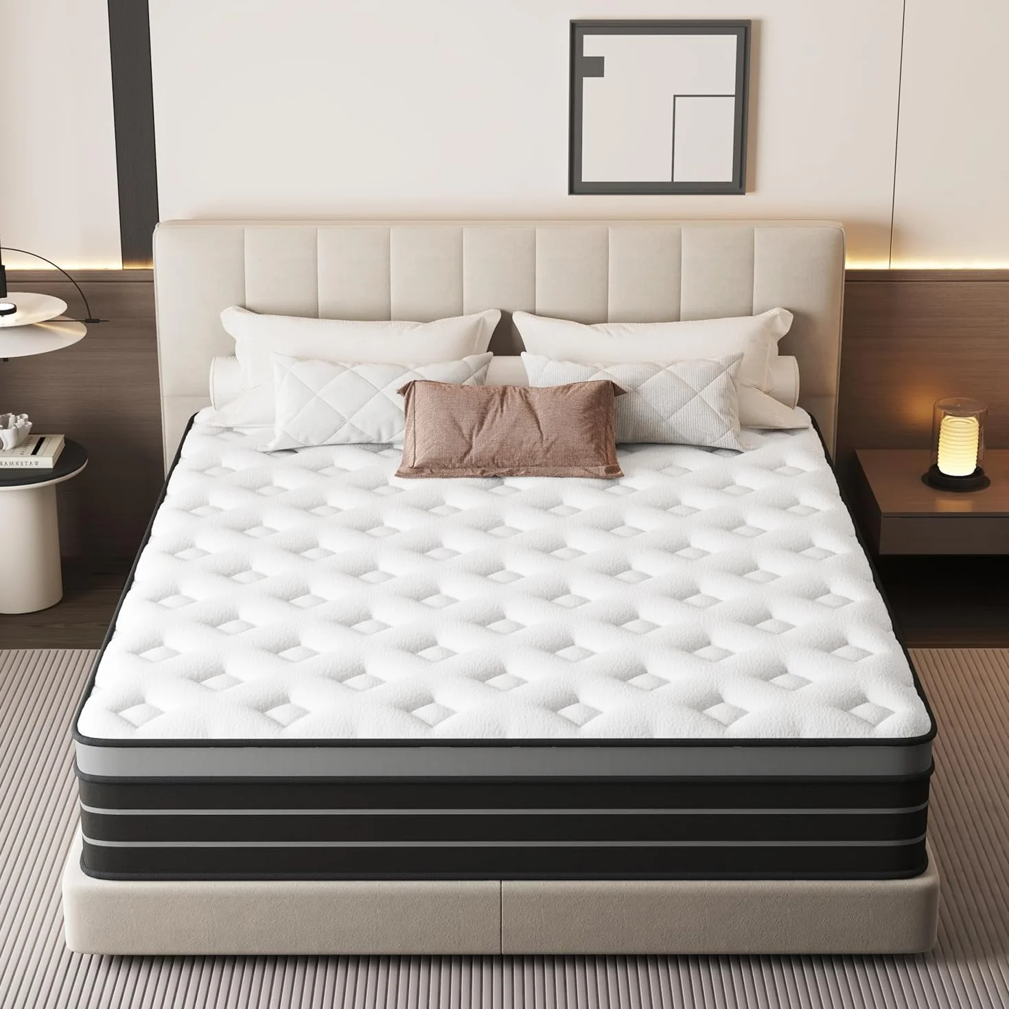 Materac 120 x 200 cm, łóżko kontynentalne, stopień twardości H3, odpowiedni dla dzieci i dorosłych, certyfikat Öko-Tex, ergonomiczny 7-strefowy materac, wysokość 20 cm