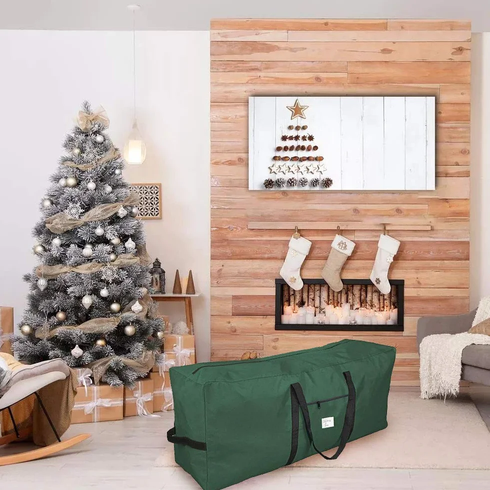 Torba do przechowywania choinki 125 cm prostokątna zielona