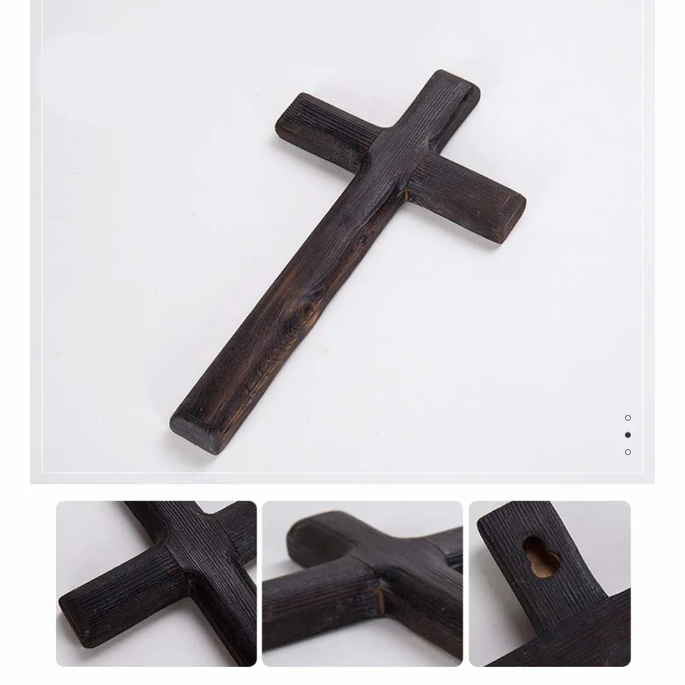 Drewniany Krzyż Christian Jesus Cross Dekoracja Stołu ściennego Duchowy Christian Jesus Cross 11x6,2x0,7 Cala Dekoracyjne Krzyże na ścianę do Pokoju Domowego(#1)
