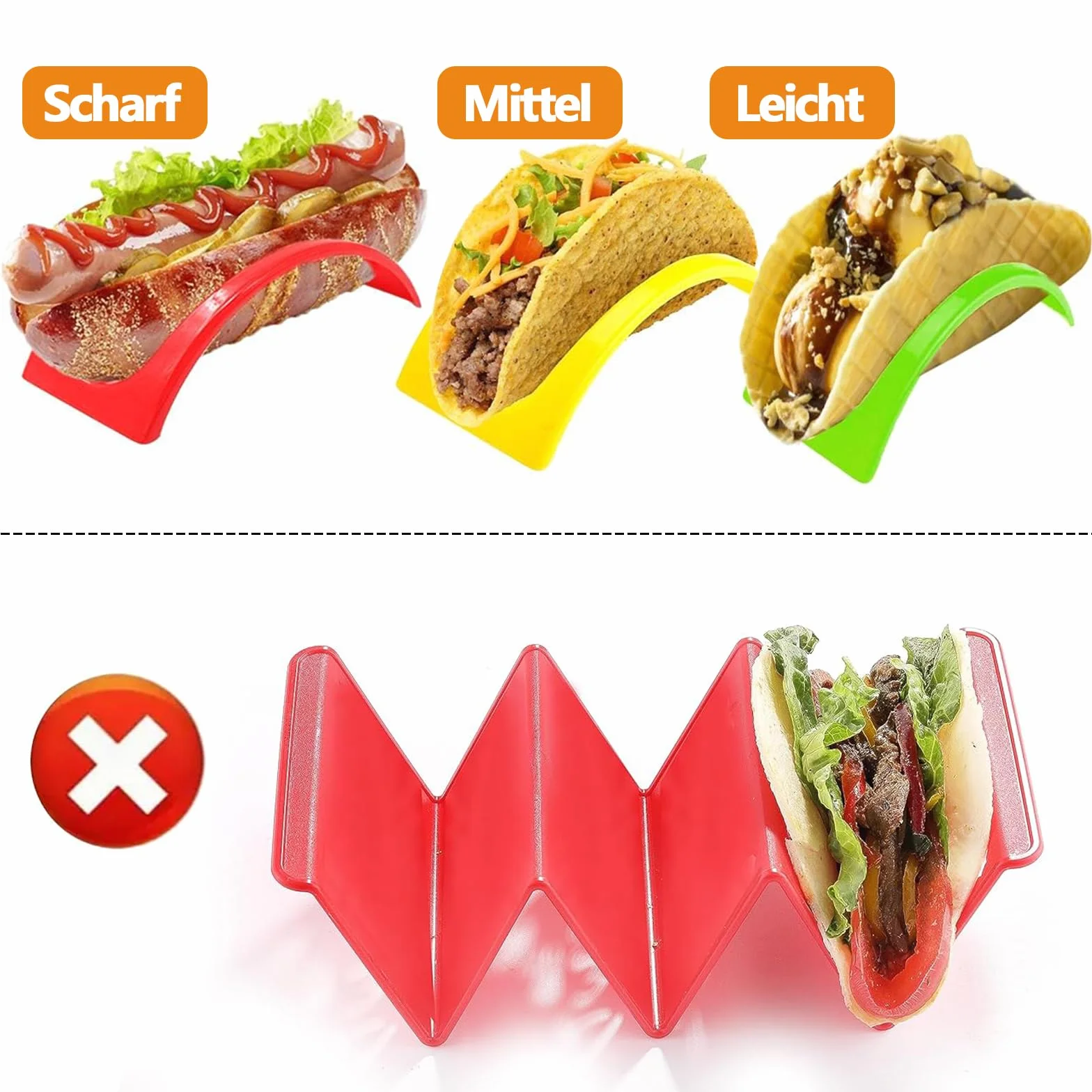 Taco uchwyt na taco, 32 sztuki, taco taco, twardy plastik, stojak taco, stojak do restauracji, domu