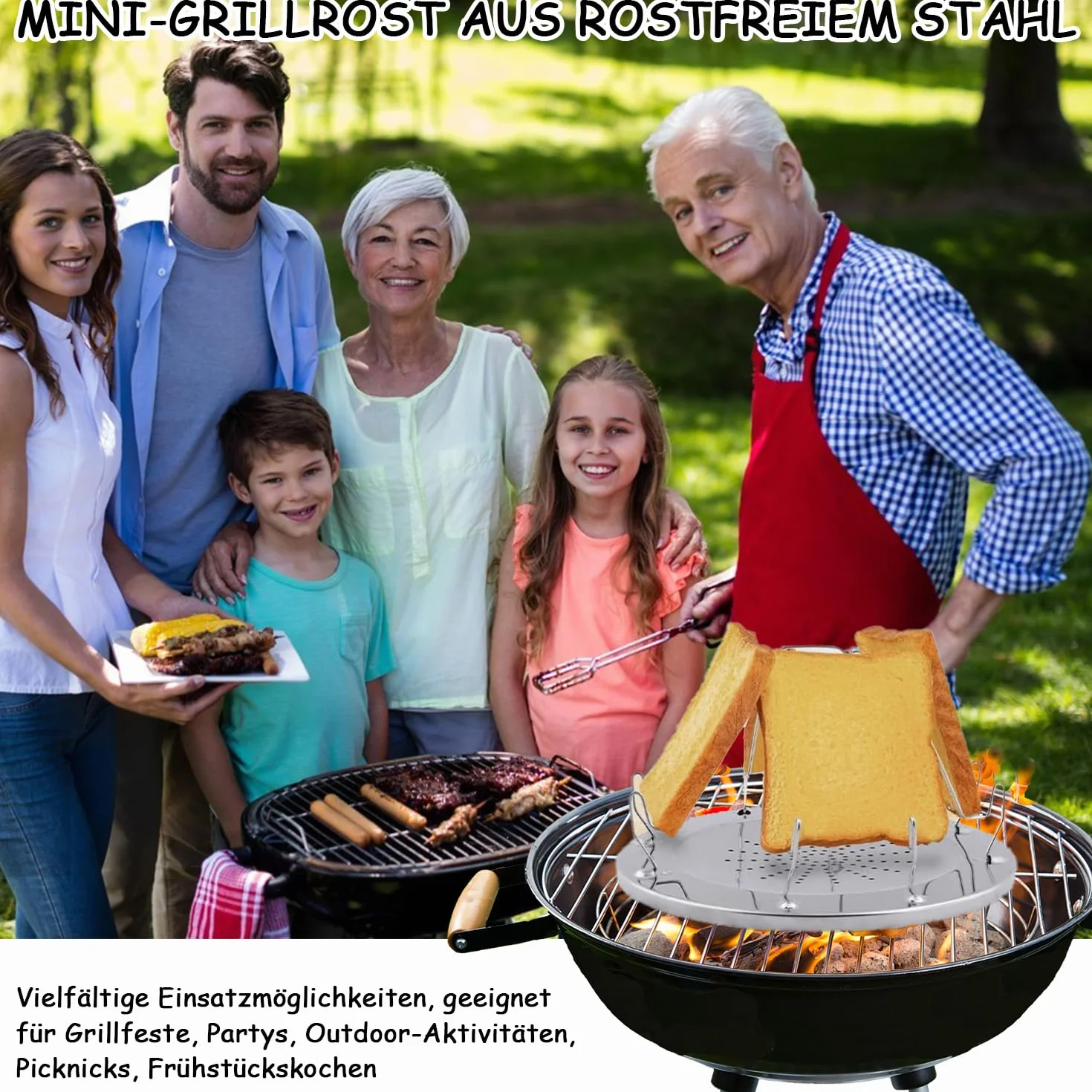 Toster kempingowy do kuchenki gazowej, 4 sztuki, składana nasadka ze stali nierdzewnej, mini toster, akcesoria kempingowe ze składanym stojakiem, na piknik, podróż, do kuchenki gazowej