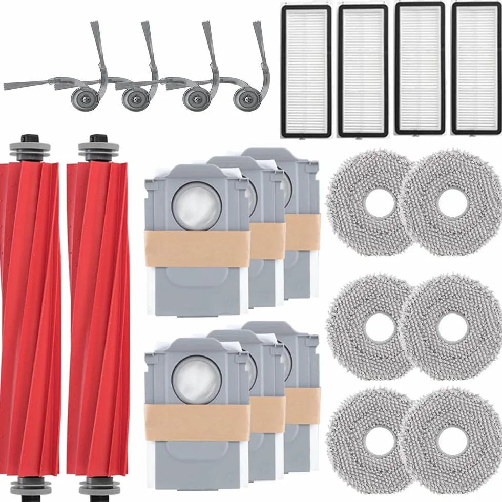 Akcesoria zamienne Roborock Qrevo QV 35A QV 35S QR 598 QR 798 - 2 szczotki główne 4 boczne 4 filtry HEPA 6 ściereczek 6 worków