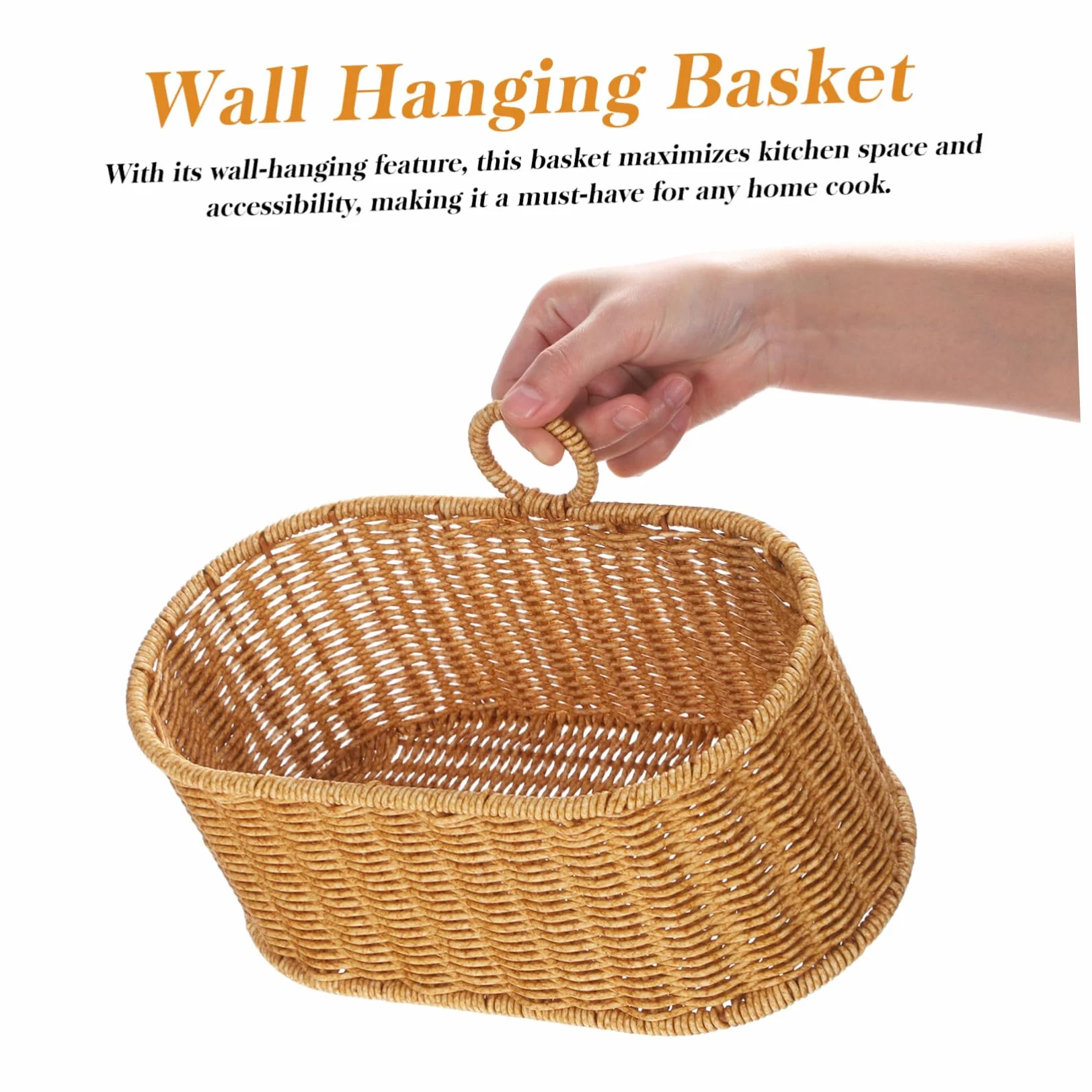Alipis Kosz do przechowywania imbiru i czosnku Woven Hanging Basket - Koszyk wiszący Kitchen Storage Basket - Koszyk na przechowywanie w kuchni ścienny kosz warzyw