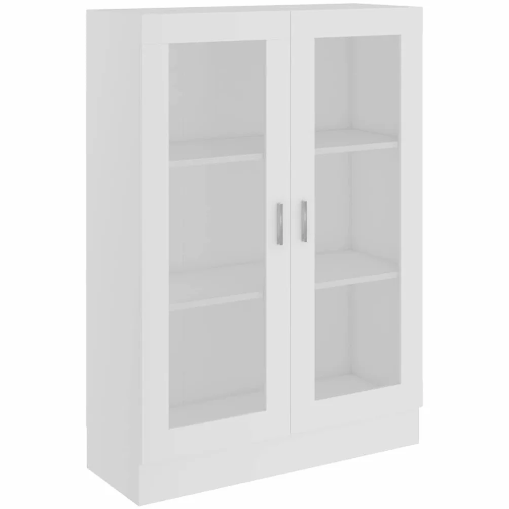 vidaXL Witryna, biała, 82,5x30,5x115 cm, materiał drewnopochodny