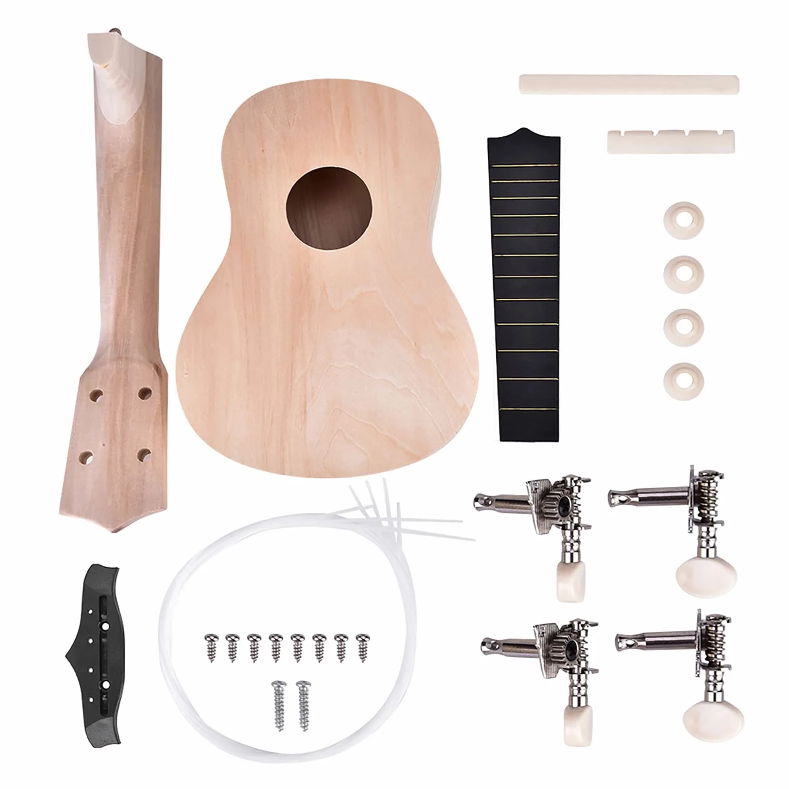 4-strunowy Zestaw do Ukulele DIY Lipa Buduj Własny Instrumenty Muzyczne Akcesoria dla Początkujących Dzieci