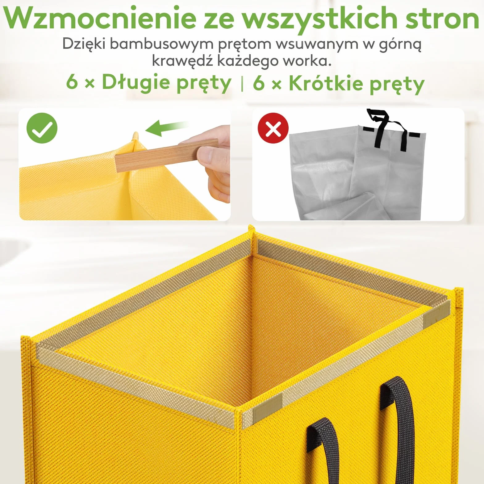 Lifewit System segregacji śmieci 3 przegródki 3 x 75 l pojemnik na odpady papier szkło plastik