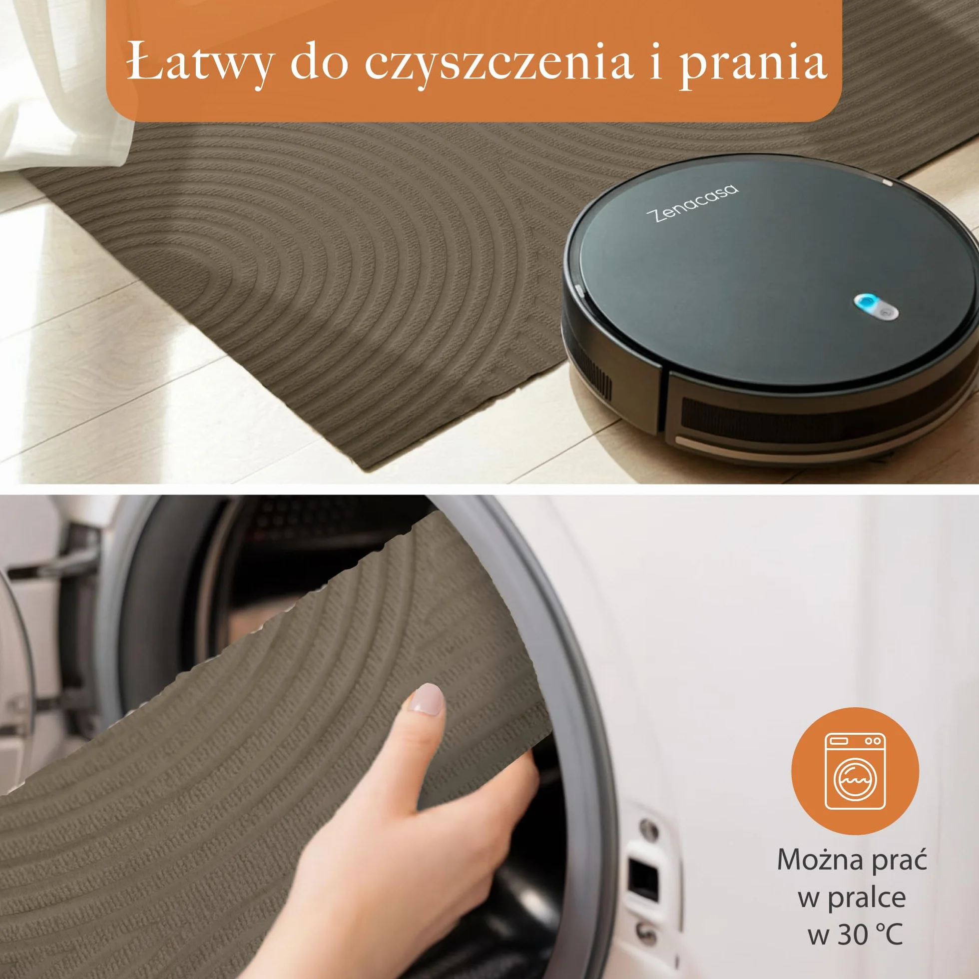 Mata wejściowa do wewnątrz i na zewnątrz 50x80 cm - Antypoślizgowa i chłonna mata wejściowa, certyfikat Oeko-Tex - Zatrzymuje brud i wilgoć - Można prać w pralce - Wzór tęczy - Brązowy