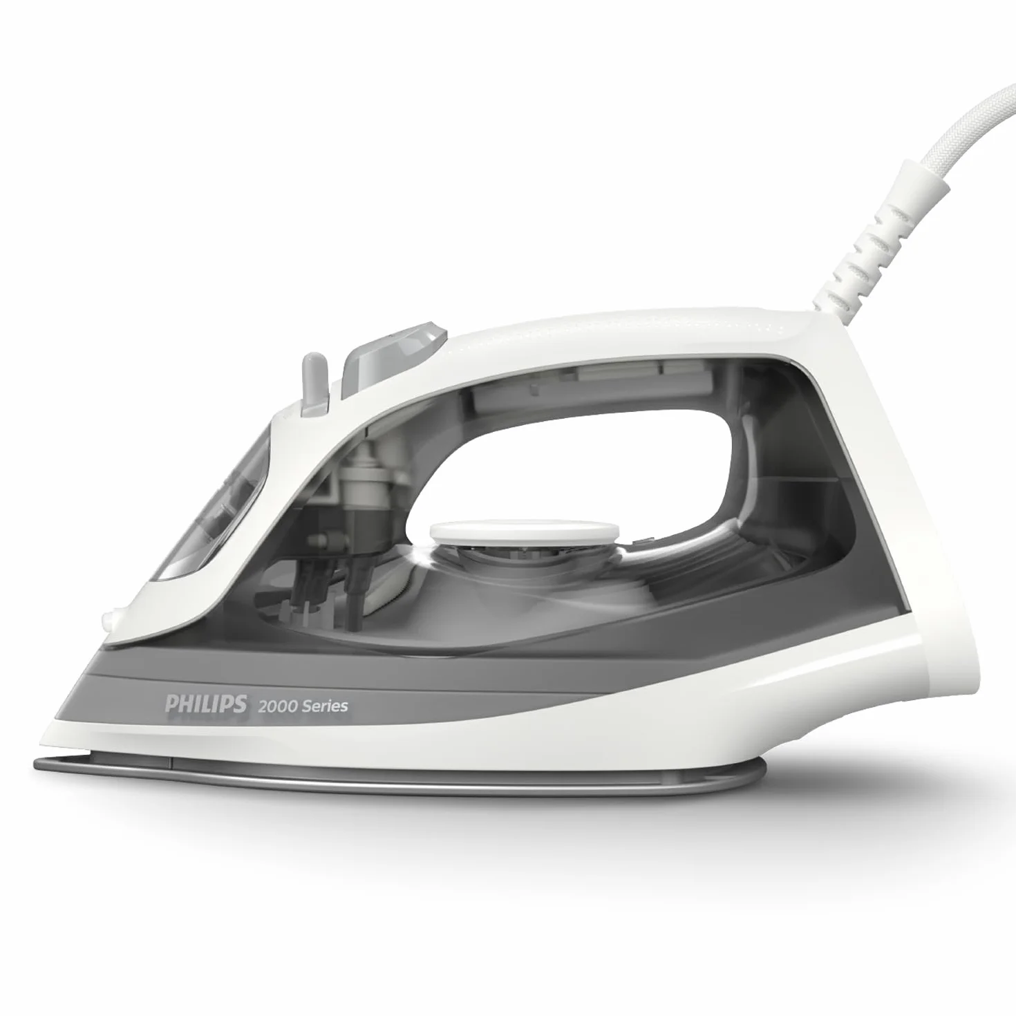Philips Żelazko Parowe z Serii 2000 - Do 25 g/min Strumienia Pary, Moc 2000W, Zbiornik wody 250 ml, Szybkie Usuwanie Zagnieceń, 4 Ustawienia Pary, Ceramiczna Stopa, Lekkie, Kolor Szary (DST2020/80)