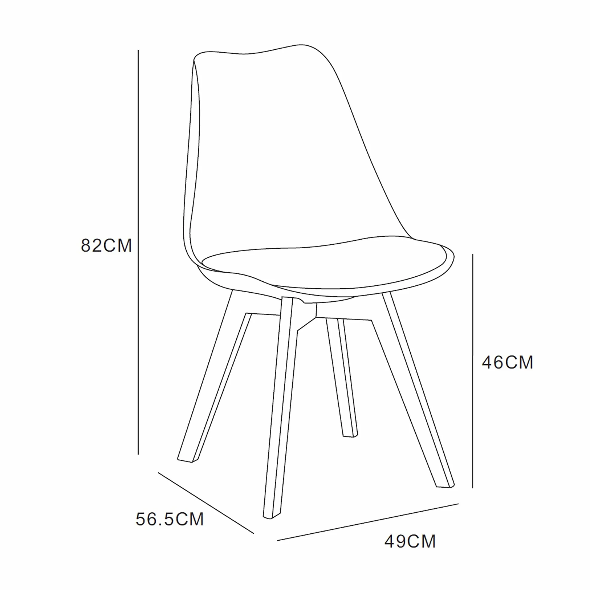 mcc direct Zestaw 4 krzeseł do jadalni, do kuchni, biura, poczekalni, krzesło designerskie Eva (Biały)