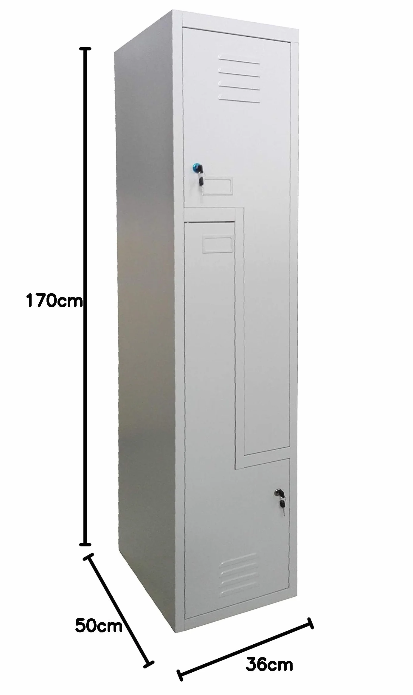 Szafka garderoba z drzwiami Z 2-osobowa szafka zapisz przestrzeń metalowa dim.cm.36x50x170