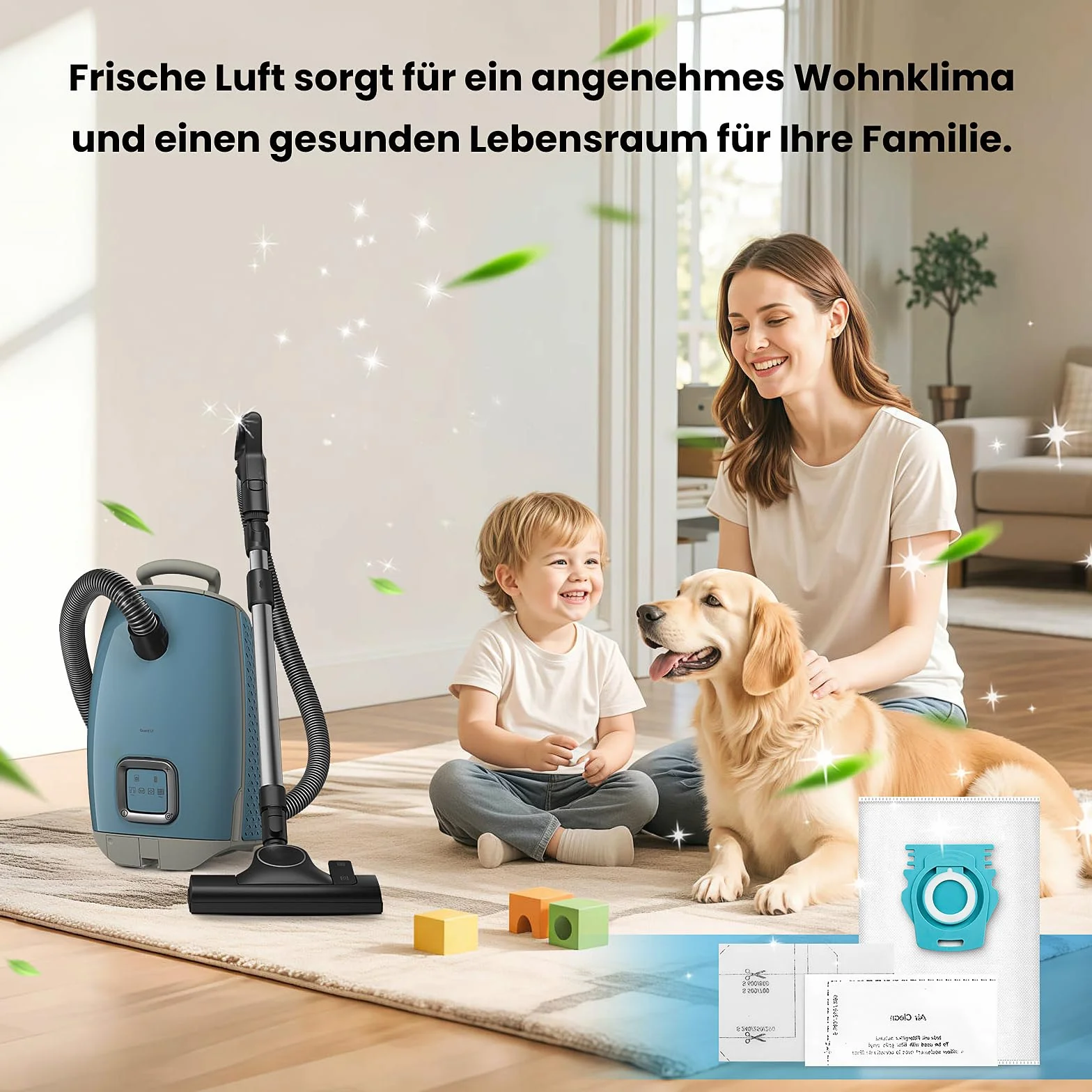 10 sztuk worków do odkurzacza kompatybilnych z odkurzaczem Guard L1 / Guard S1, z 2 filtrami ochronnymi silnika, 2 filtrami powietrza wylotowego AirClean