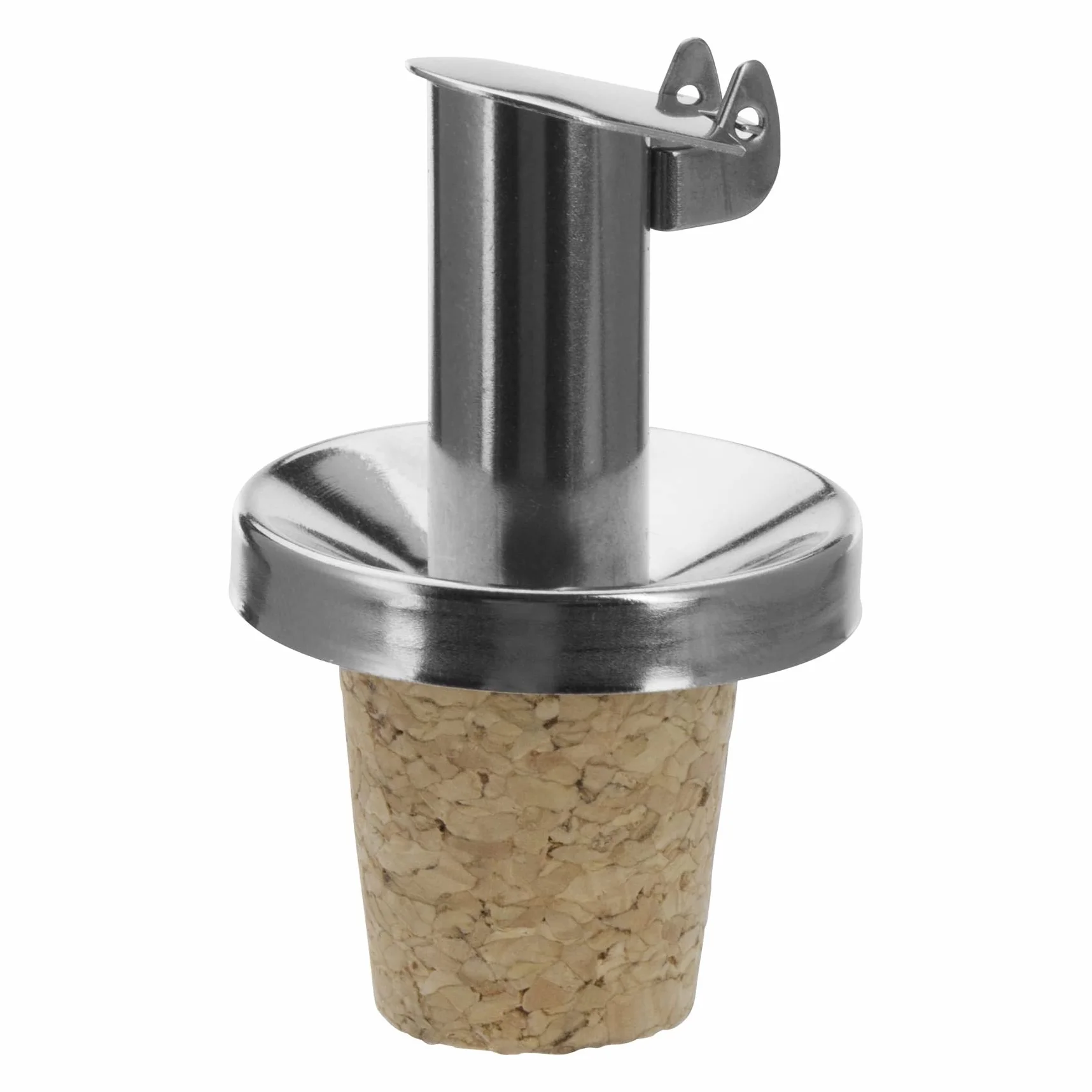 Westmark 4x Nalewak do butelek oleju/octu + 4 wymienne korki, Z klapką, Metal/Stal nierdzewna, Korek naturalny, Inox Öl-Spezial, 478022E3