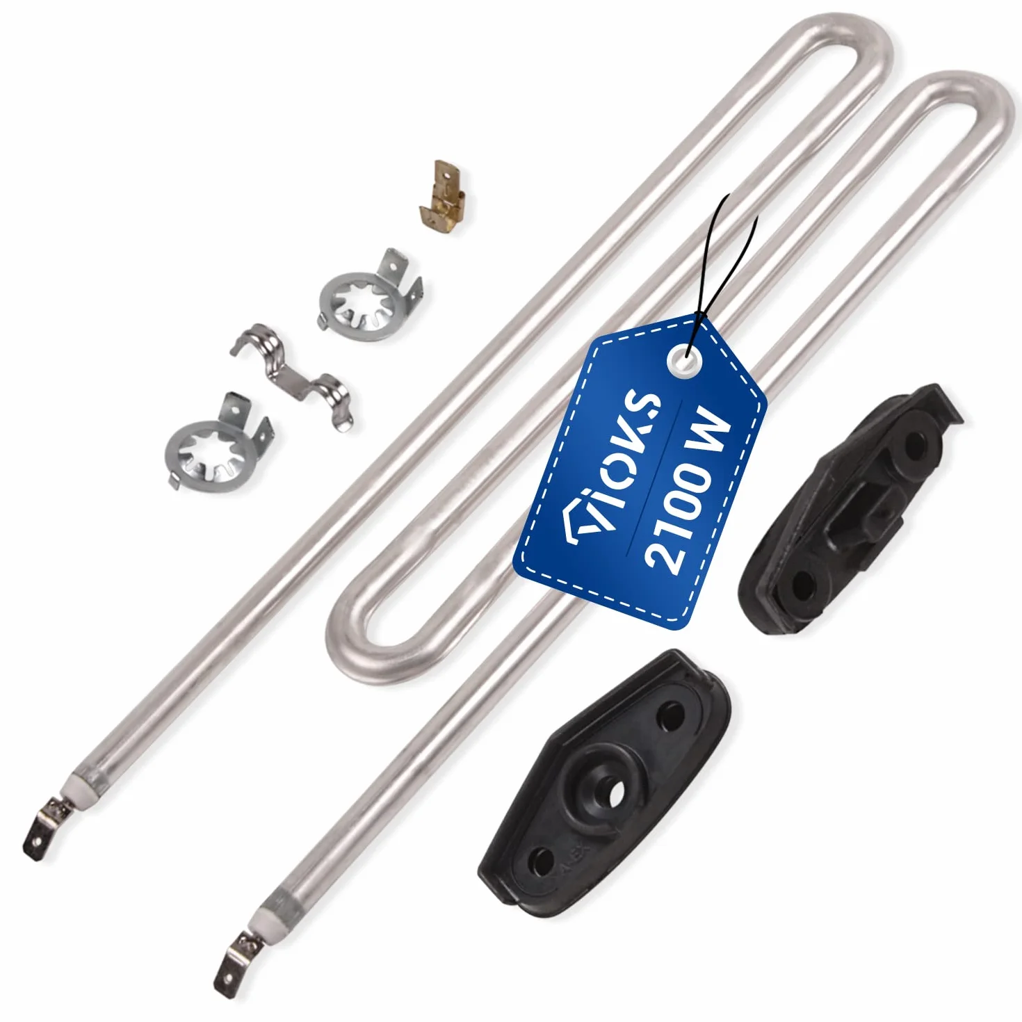 VIOKS Element grzejny 230 V 2100 W zamiennik pręta grzewczego Miele 6260482 6260483 6260485 i pręt grzewczy IRCA 4043769 - ogrzewanie 230 V pręt grzejny zamiennik do pralek