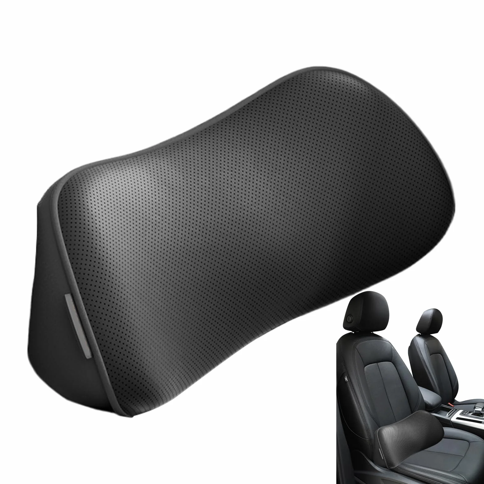 Memory Foam Lumbar Pillow Car Back Support with Adjustable Strap Non-Slip Cushion