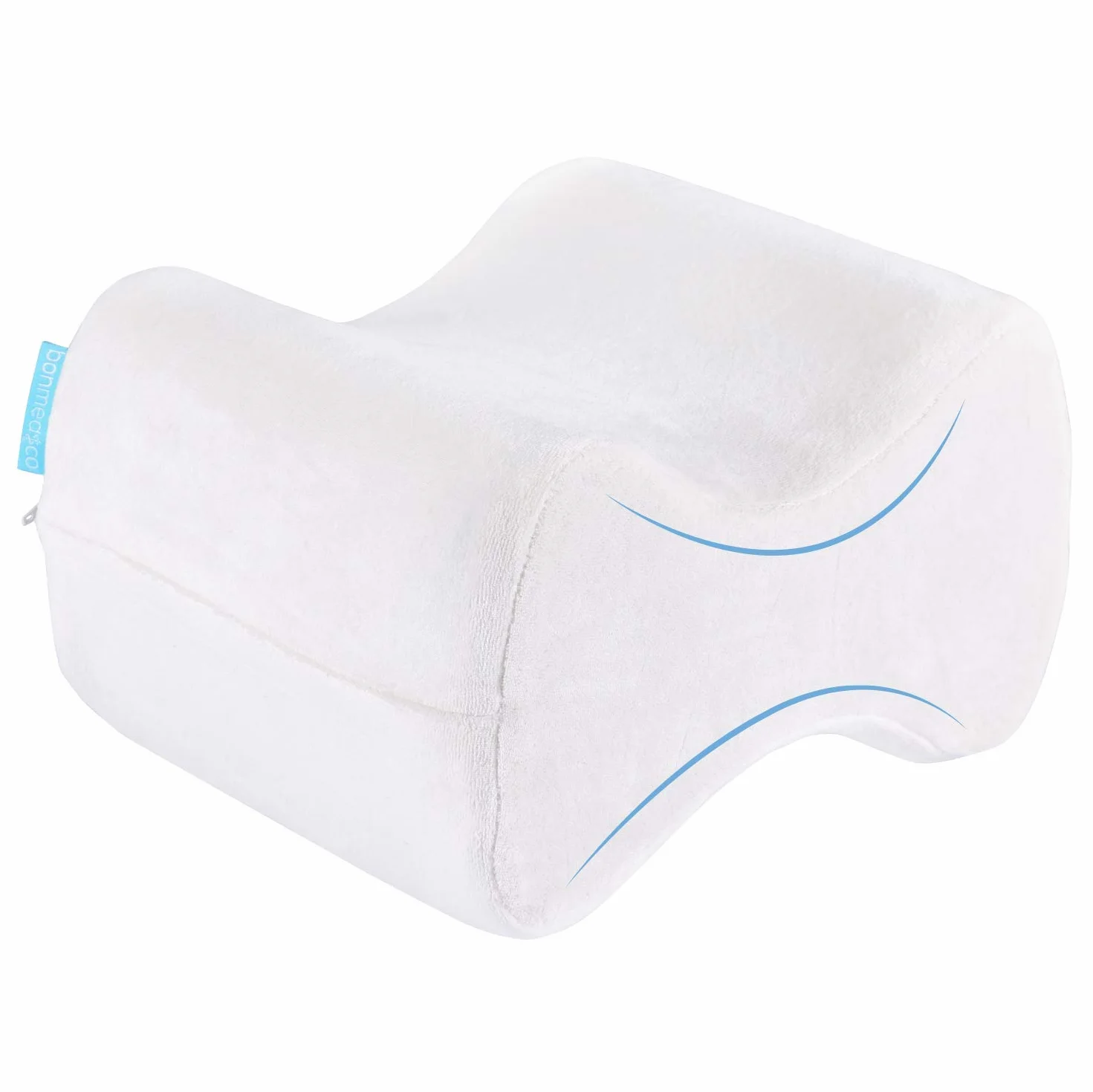 bonmedico Ergonomiczna poduszka pod kolana dla osób śpiących na boku, poduszka na nogi z pianki memory, kremowa.