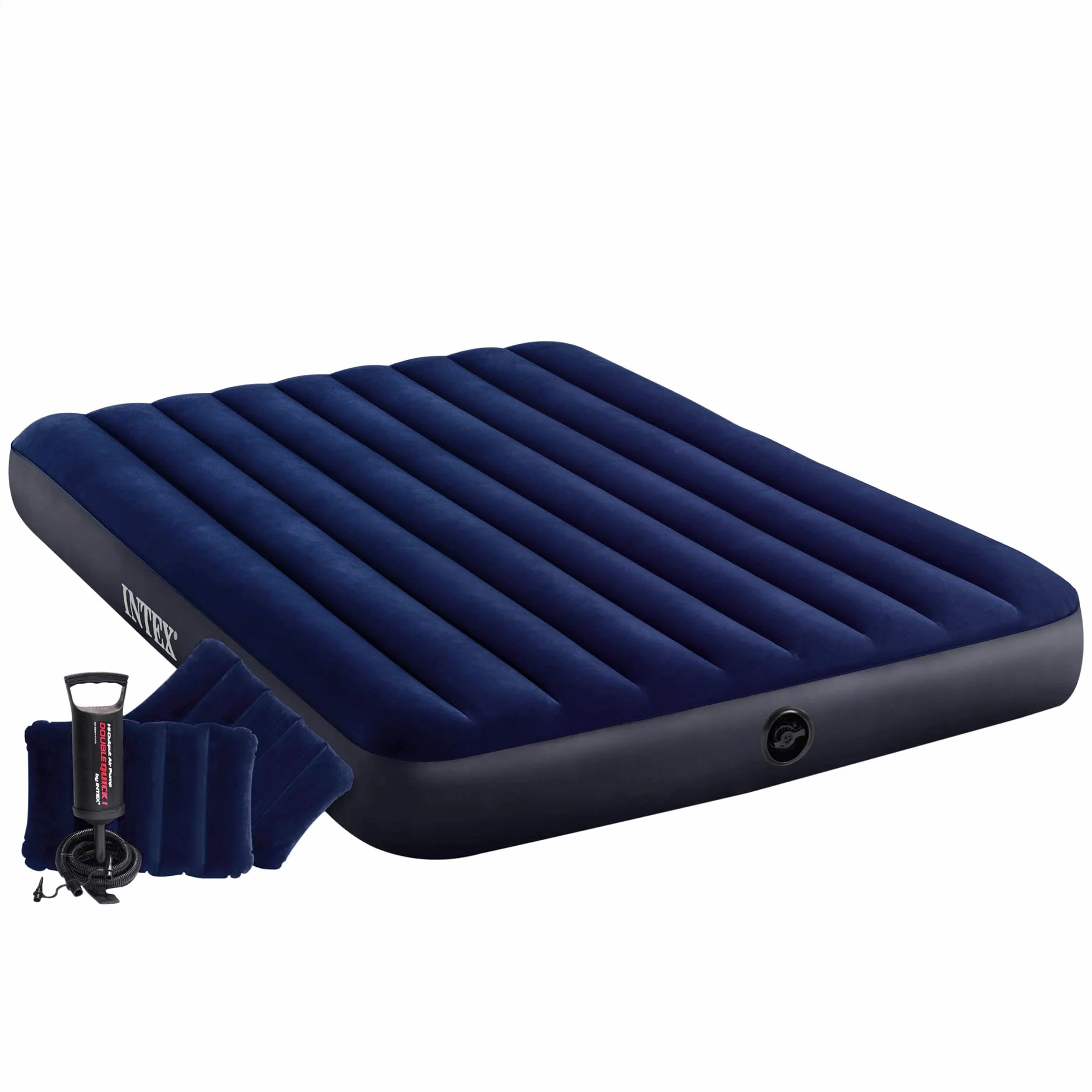 Intex Nadmuchiwany Materac 203 x 152 x 25 cm Granatowy Czarny