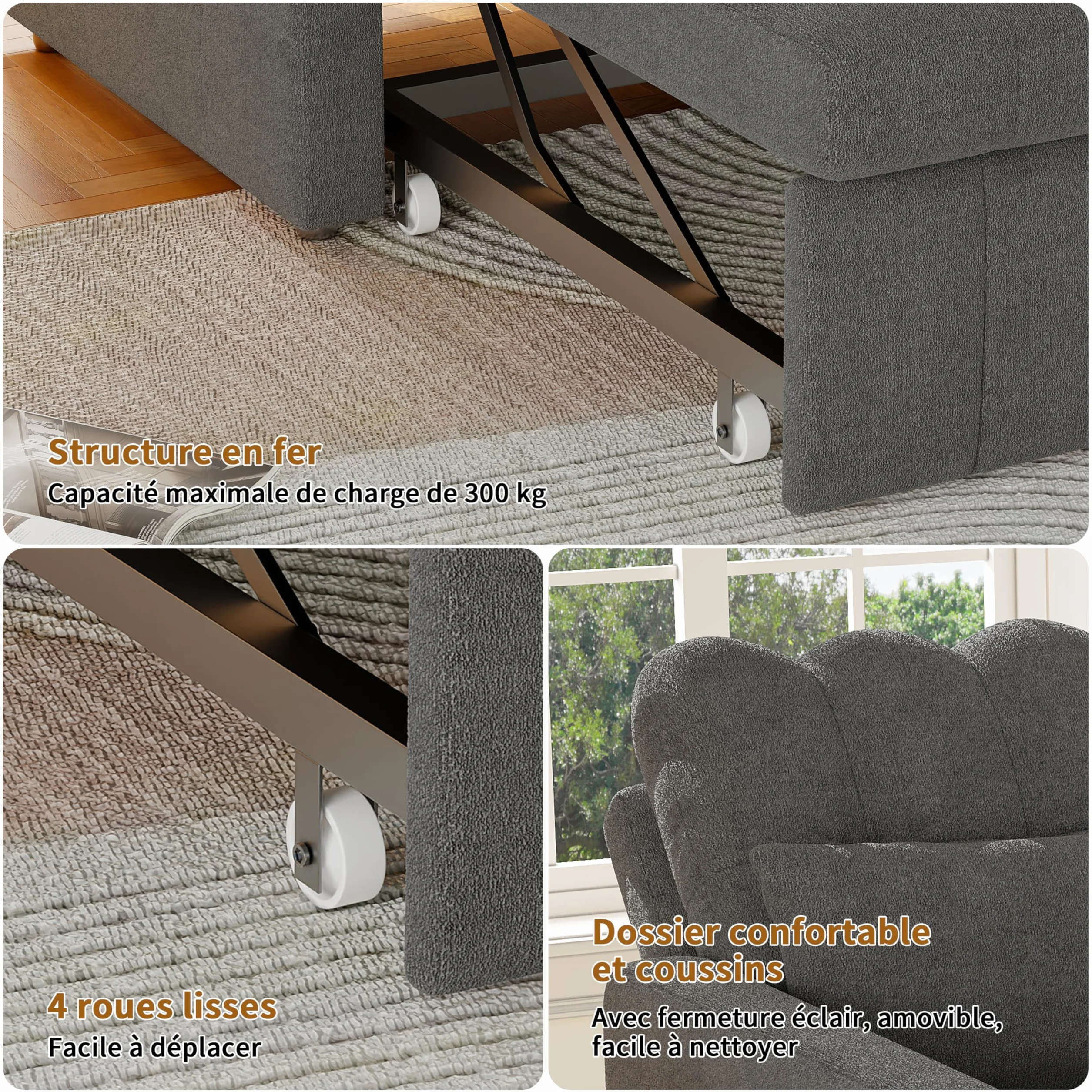 Fotel do spania 3 w 1 z funkcją łóżka, rozkładana sofa ze składanymi stolikami do herbaty, pojedyncza sofa do spania, rozkładane krzesło, regulowany pojedynczy fotel z poduszkami, powierzchnia