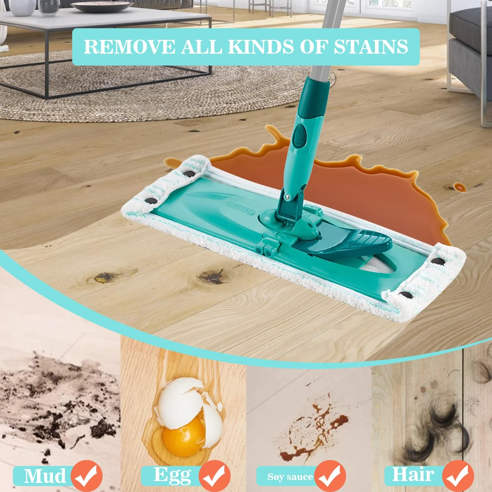 GIBOHOM pokrowiec na mop do mopa Leifheit Combi/Clean Twist M Micro Duo nakładka wymienna do mopa z mikrofibry