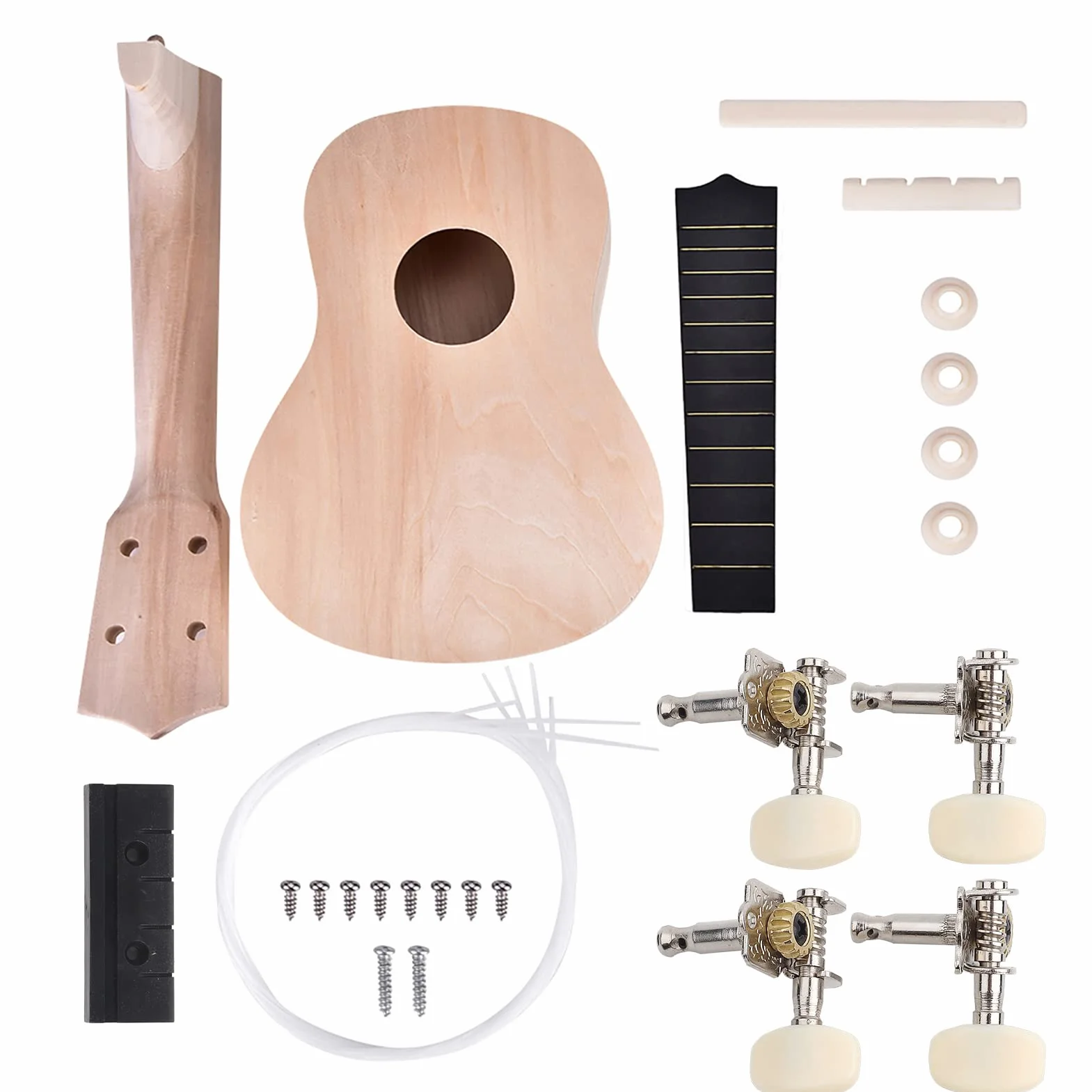 4-strunowy Zestaw do Ukulele DIY Lipa Buduj Własny Instrumenty Muzyczne Akcesoria dla Początkujących Dzieci