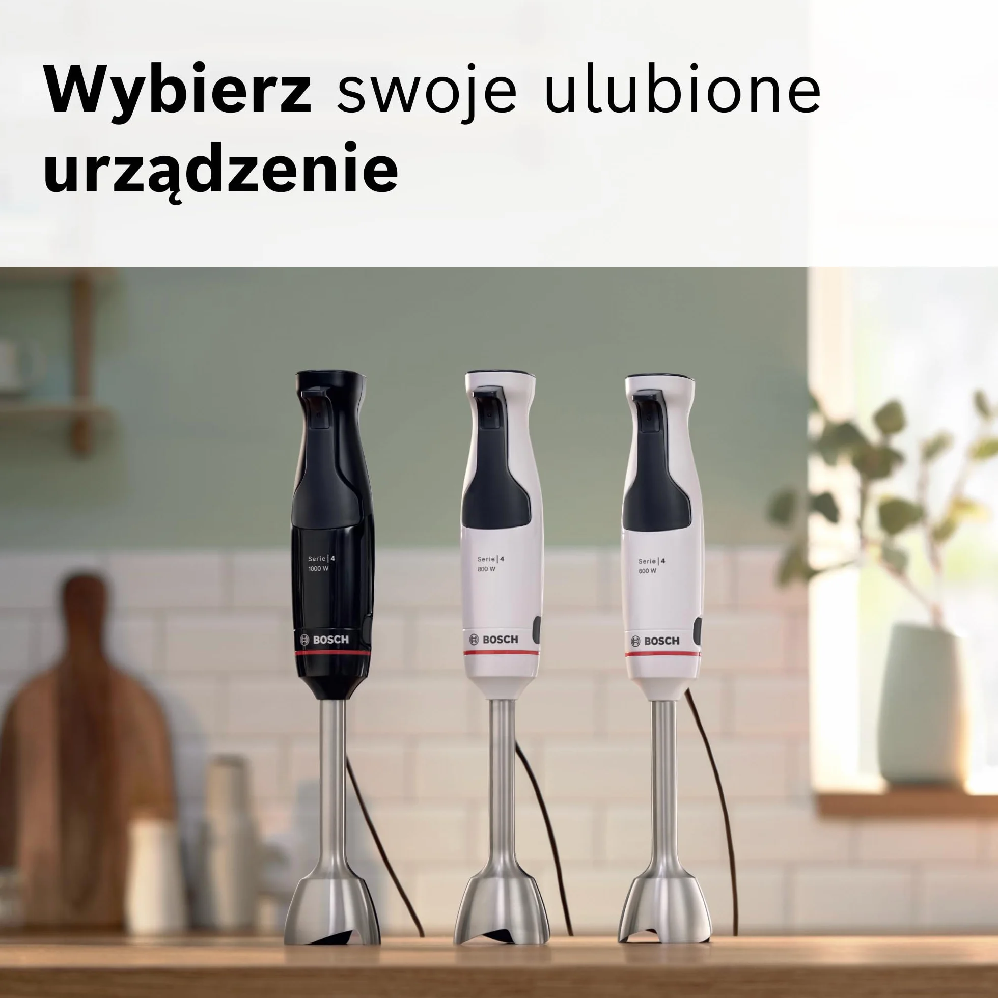 Bosch, blender ręczny, ErgoMaster Series 4, silnik 1000 W, dynamiczna regulacja prędkości, system QuattroBlade, akcesoria w zestawie, MSM4B610