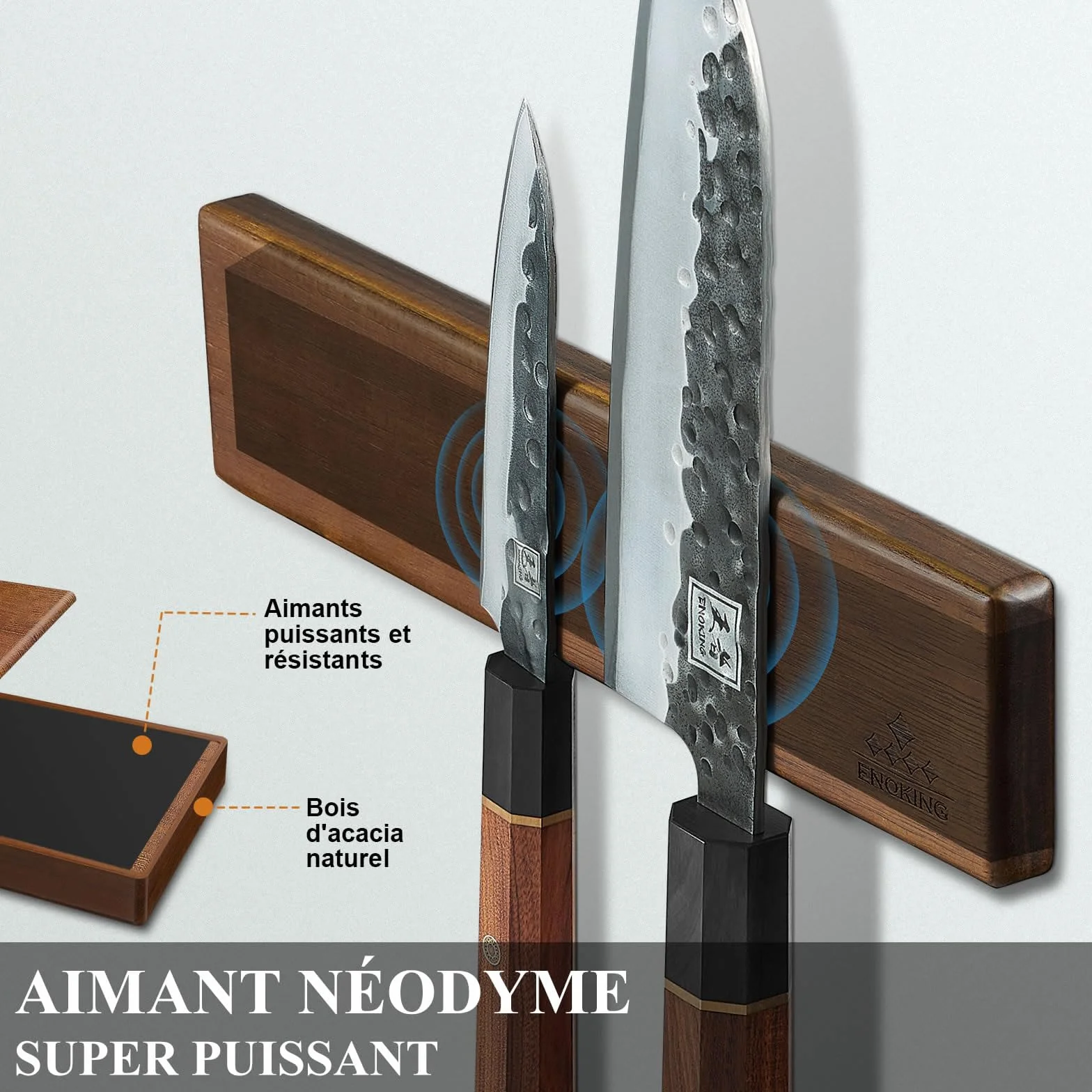 ENOKING Magnetyczny uchwyt na nóż na ścianę, 26 cm, mocny magnetyczny uchwyt na noże kuchenne