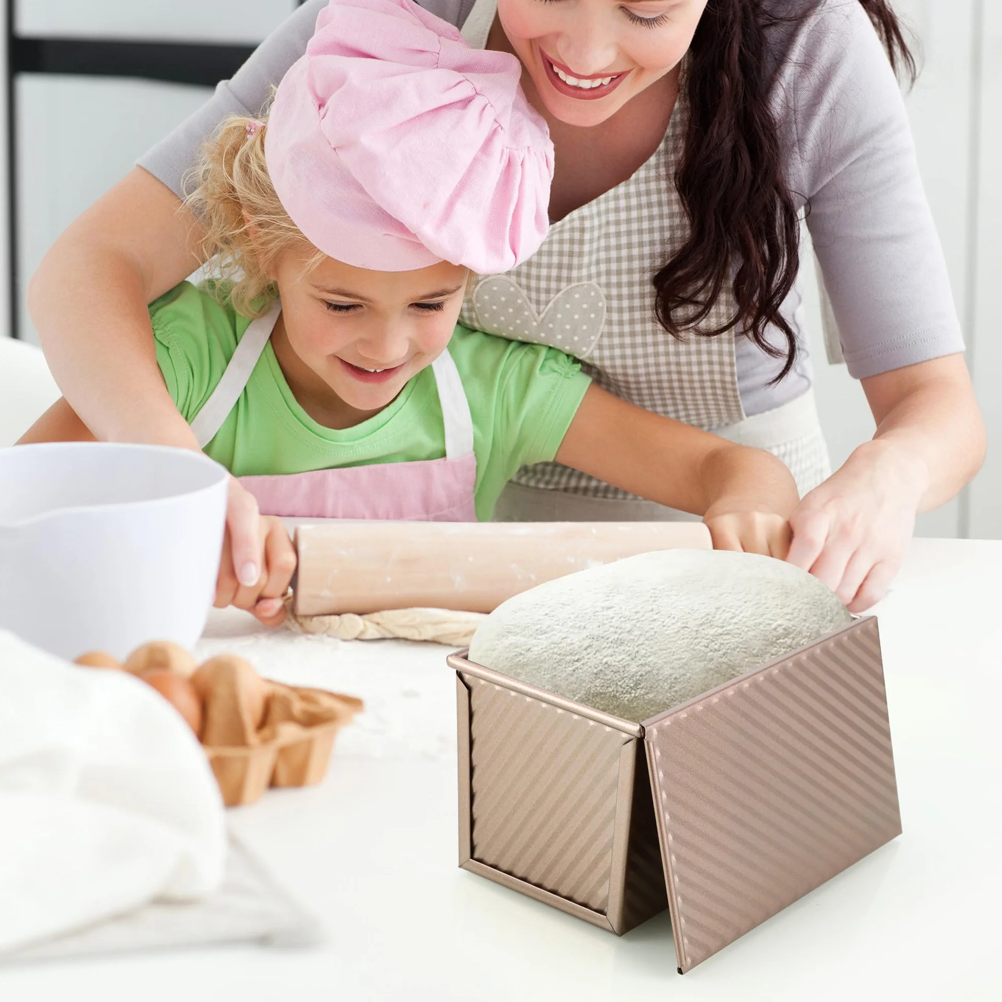 2 szt. forma do pieczenia chleba w pudełku z pokrywką do pieczenia tostów, chleb i ciasta