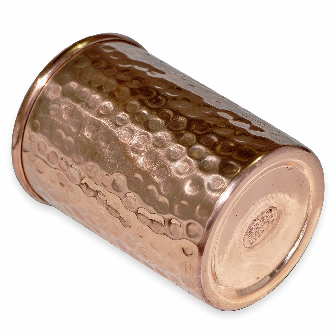 Copper Ręcznie wykonane kubki z czystej miedzi do wody, styl indyjski, miedź, 4 sztuki