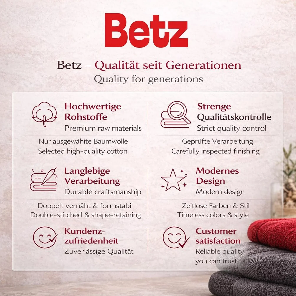 Betz 12-częściowy zestaw ręczników premium 100% bawełna 2 ręczniki kąpielowe 4 ręczniki do rąk 2 ręczniki dla gości 2 ręczniki do rąk 2 rękawice do mycia kolor rubinowy/grafitowy