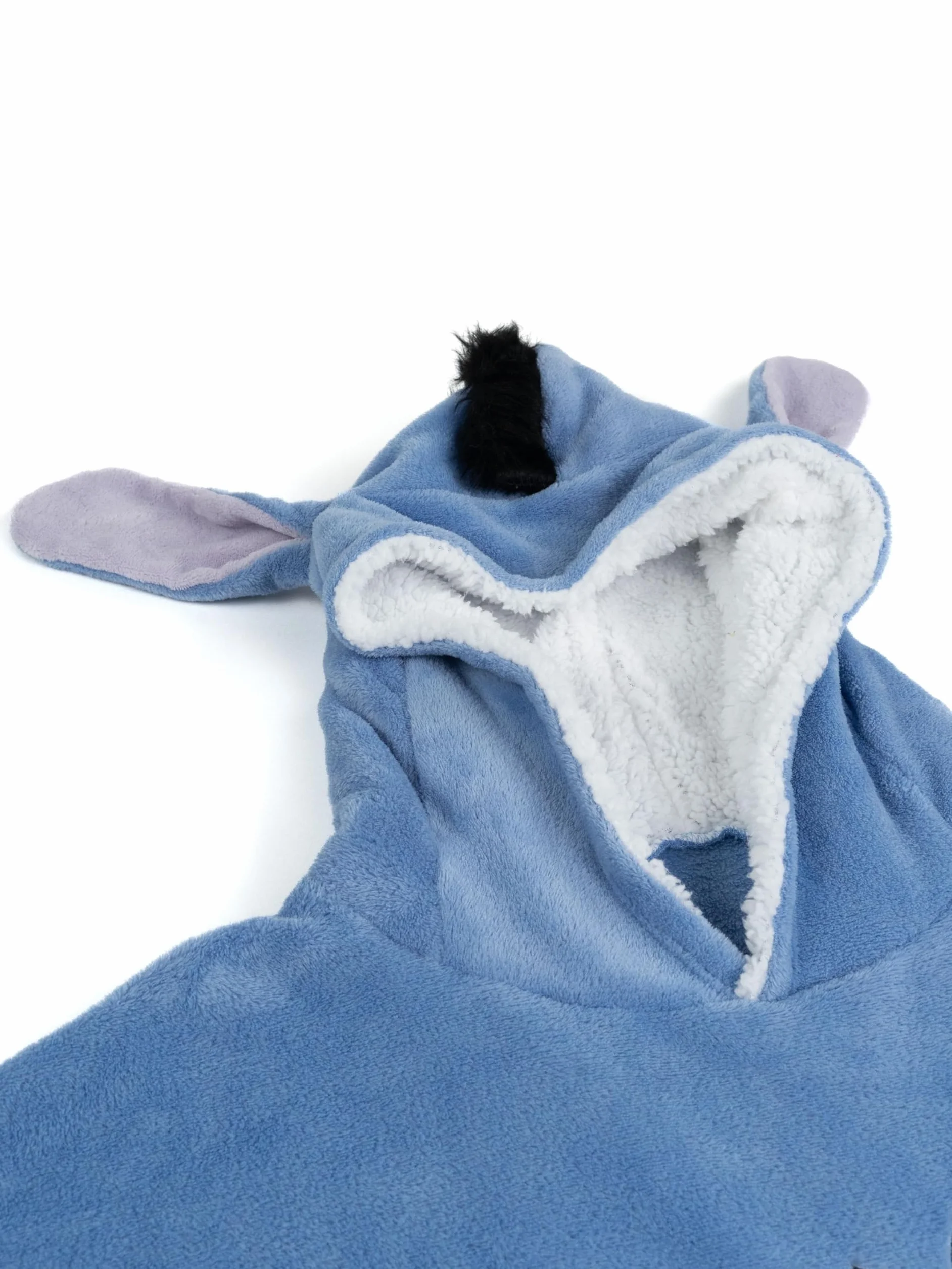 United Labels Disney I-Aah Osioł koc z kapturem oversize z rękawami i kapturem dla kobiet, niebieski, przytulny koc z kapturem rozmiar uniwersalny, pluszowy koc z kapturem