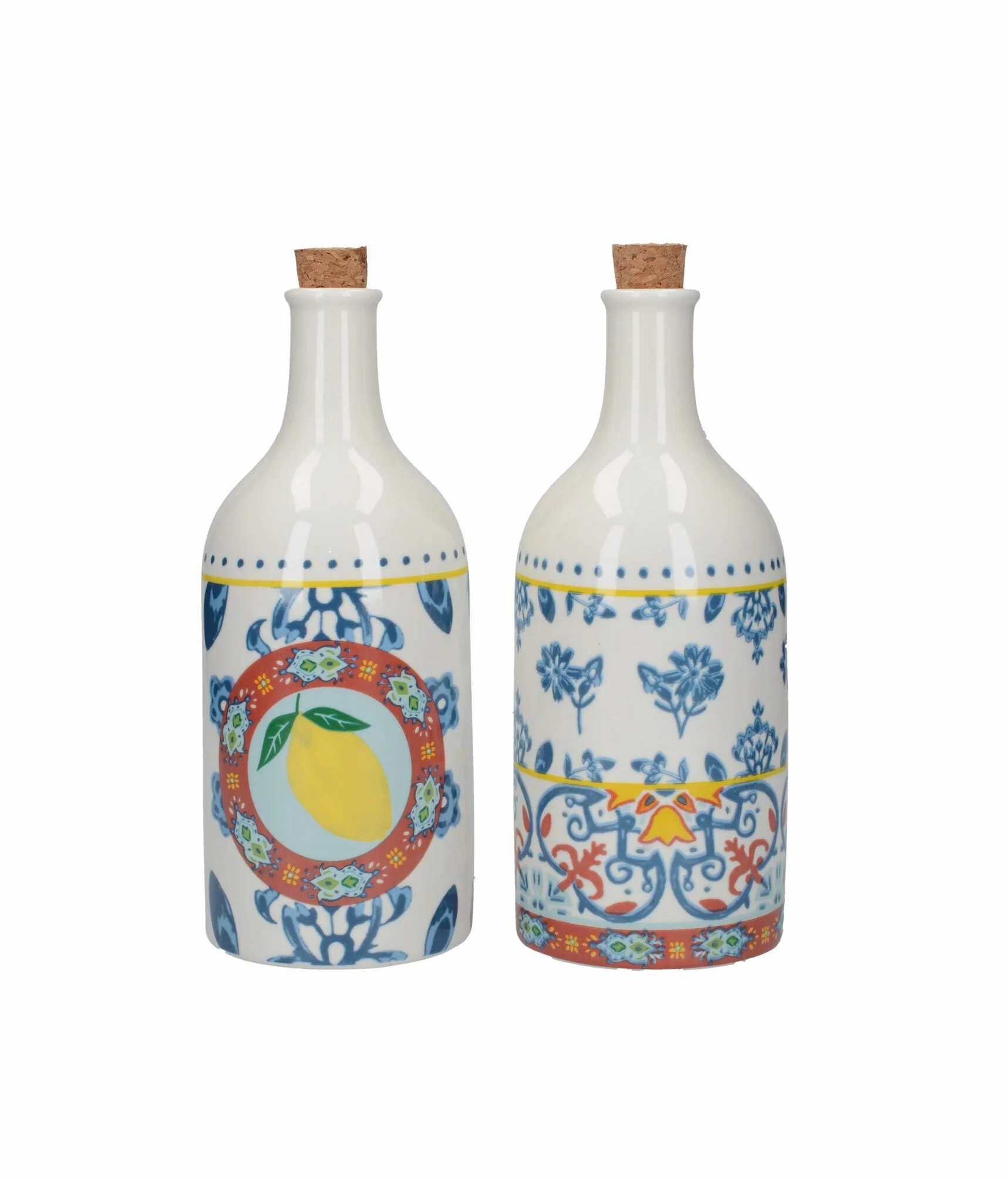 KitchenCraft World of Flavours zestaw butelek na ocet i olej, ceramiczny, wielokolorowy, 500 ml