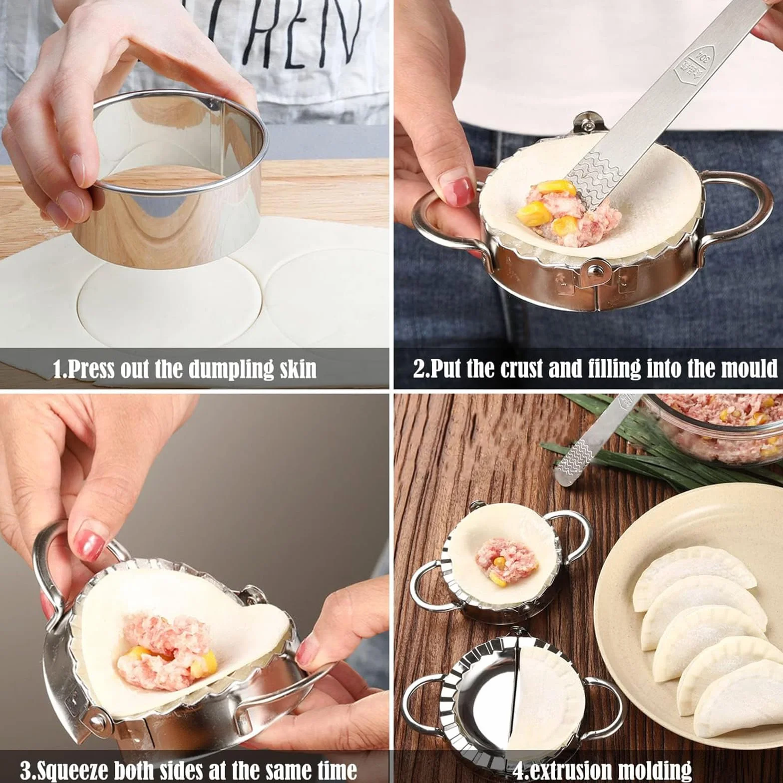 FYSL Foremka do Ravioli ze Stali Nierdzewnej, 6 Sztuk, 6 Rozmiarów