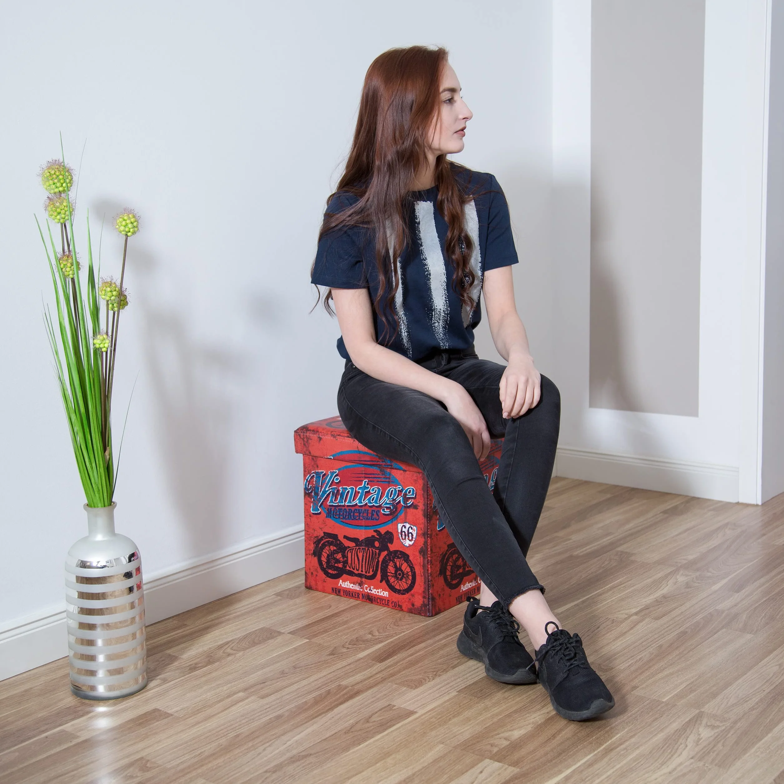 Relaxdays Skrzynka na siedzenie samochodowe składana sztuczna skóra 38 cm