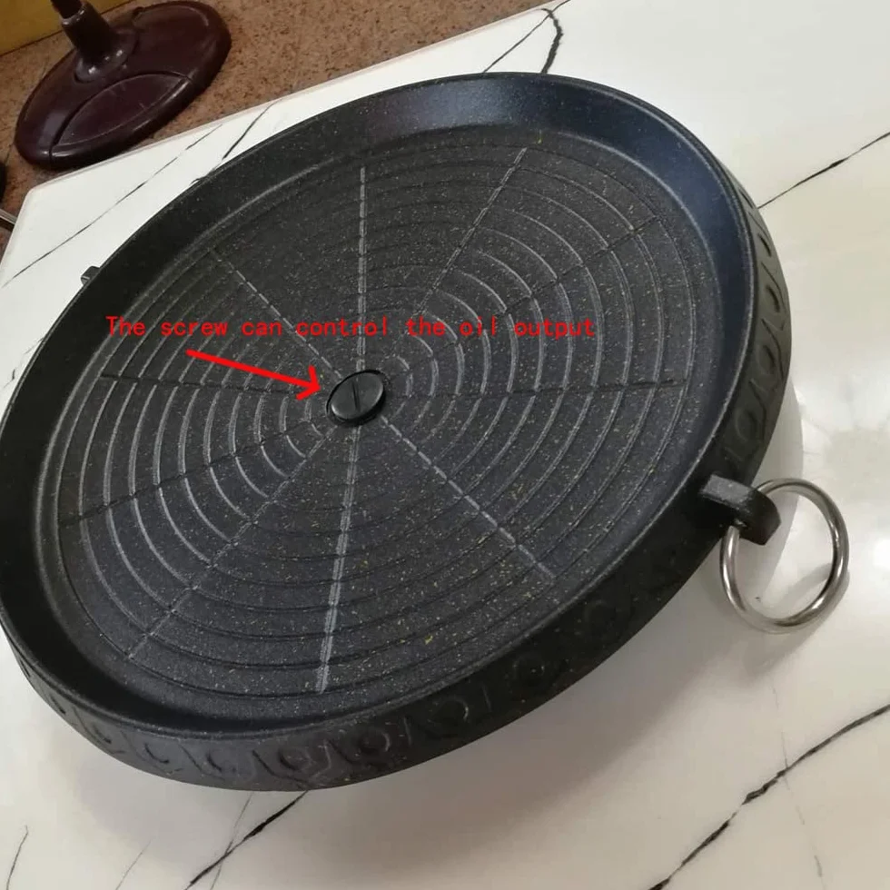 Kwadratowa patelnia grillowa w stylu koreańskim z powierzchnią pokrytą kamieniem Maifan, nieprzywierająca, bezdymna płyta do grilla do użytku wewnątrz i na zewnątrz