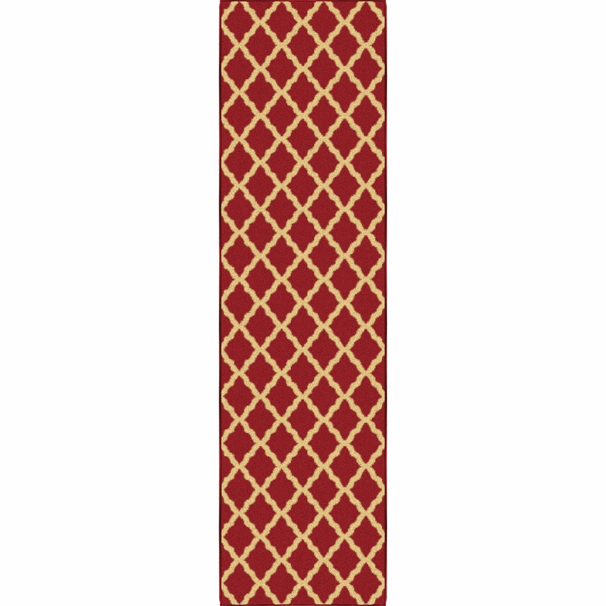 Ottomanson Ottohome Collection elegancki dywan z kratką antypoślizgowy 57 x 210 cm czerwony