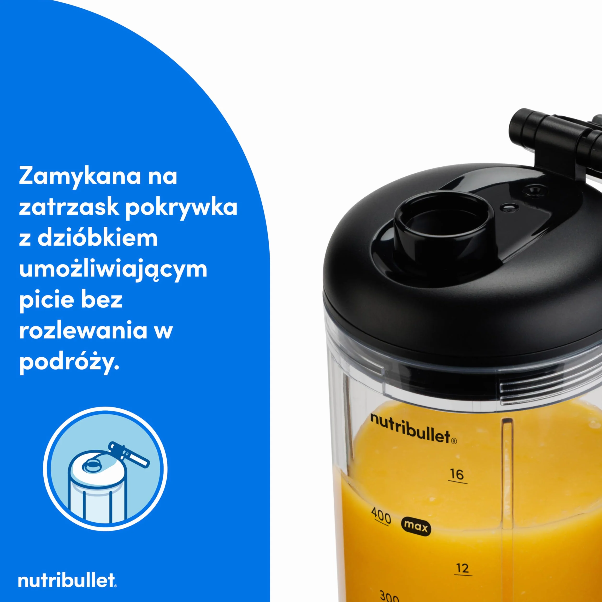 nutribullet Flex 590 ml - Przenośny mikser do smoothie z pokrywką z ustnikiem i uchwytem, siekacz, kruszarka do lodu i mrożonych owoców, USB-C, kubek wolny od BPA, łatwy do czyszczenia, szary