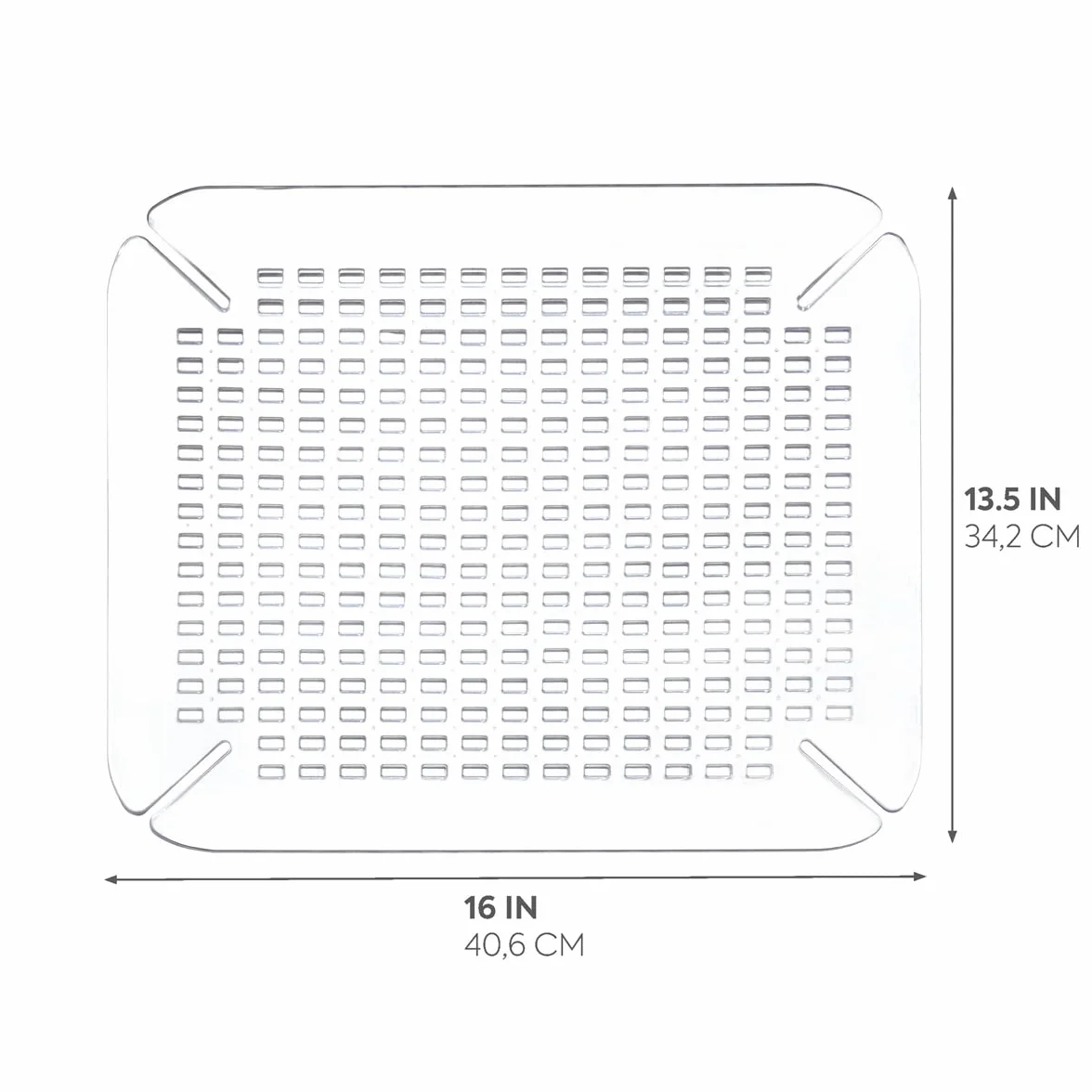 IDesign mata dolna zlewozmywkowa, duża plastikowa mata do mycia naczyń PVC do zlewu lub zlewu, mata zlewozmywkowa o strukturze siatkowej sprzyjającej przepływowi, przezroczysty