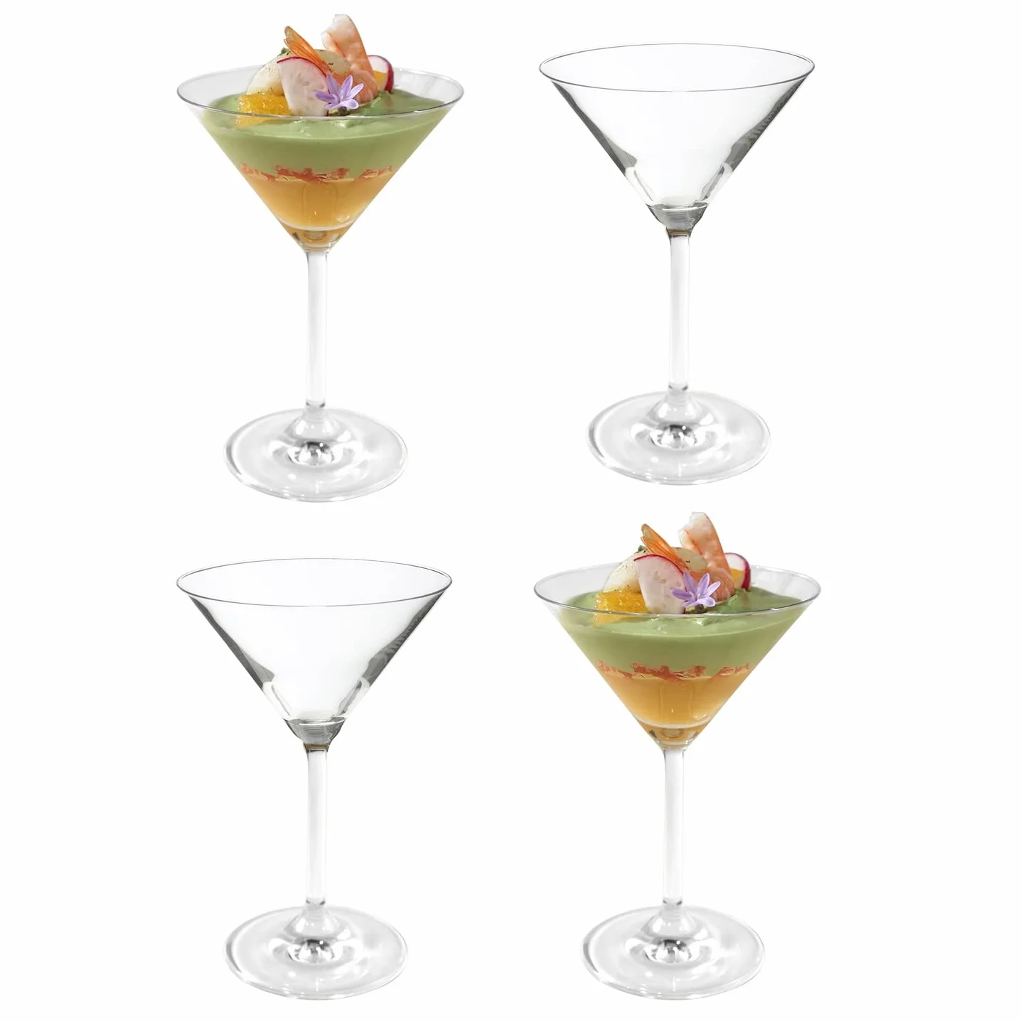 alpina Zestaw kieliszków do Martini składający się z 4 szklanek do martini – idealne do espresso Martini i Margarita – 22 cl – szkło