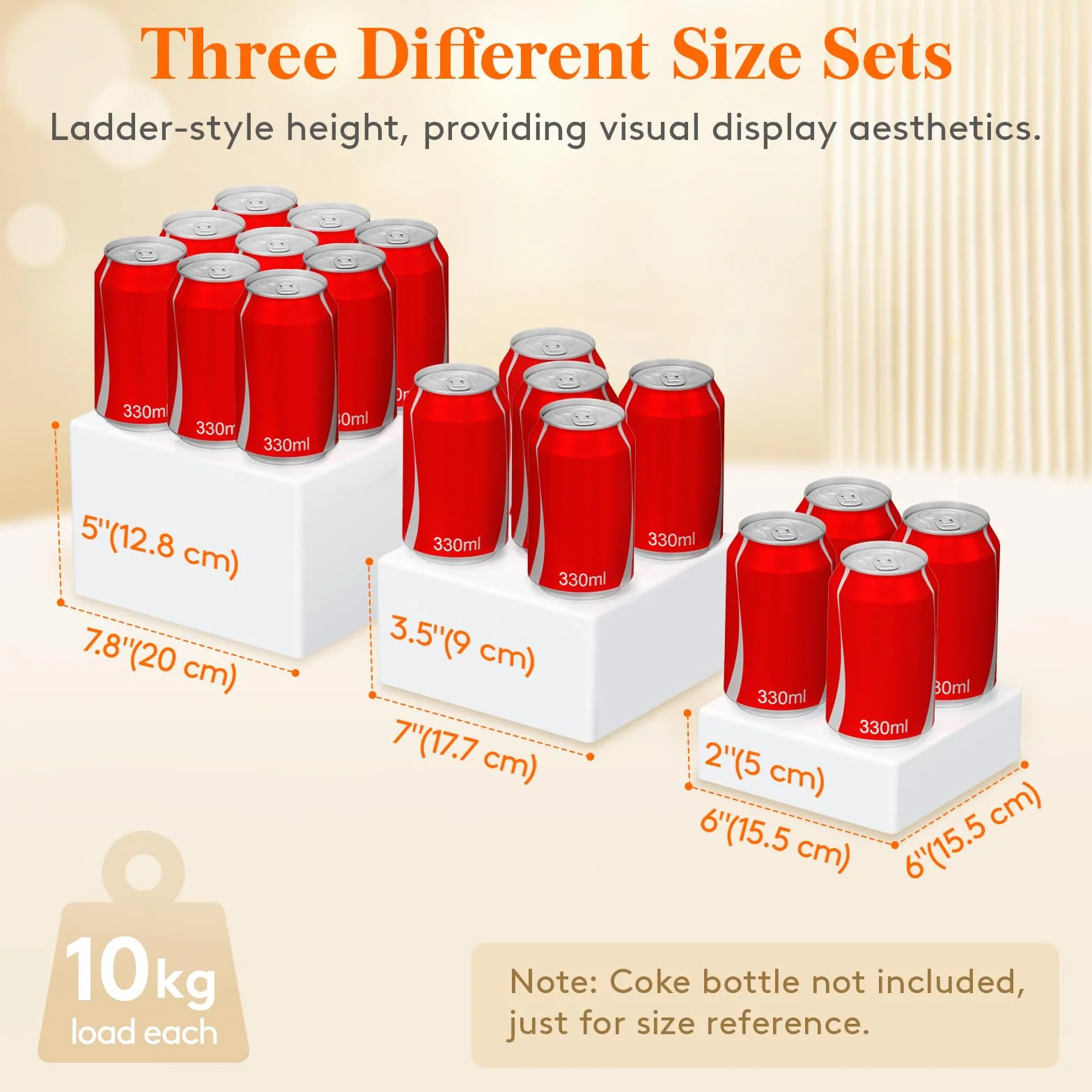 20*20*12.8cm Lifewit Stojak na Tort, 3 Sztuki, do Wielokrotnego Użytku, z Podstawką, Rekwizytami do Robienia Zdjęć w Formie Bufetu, Wesela, Kolejki, Uroczystości Rodzinnych, Urodzin, Biały
