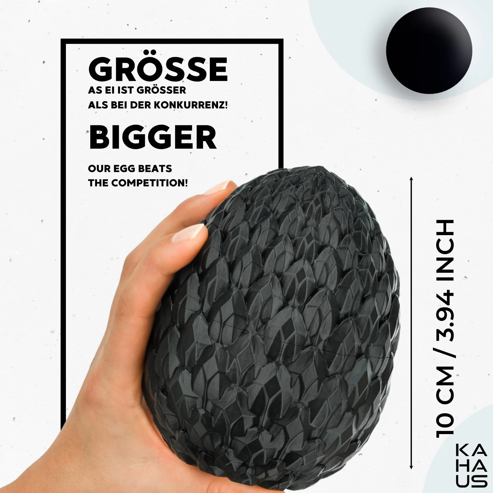 Smok 3D w jajku – jajko smoka ze smokiem, 30 cm, duże jajko 10 cm, wykluwający się smok niespodzianka w kolorze czarnym, ruchoma zabawka fantasy i figurka kolekcjonerska dla dzieci i dorosłych