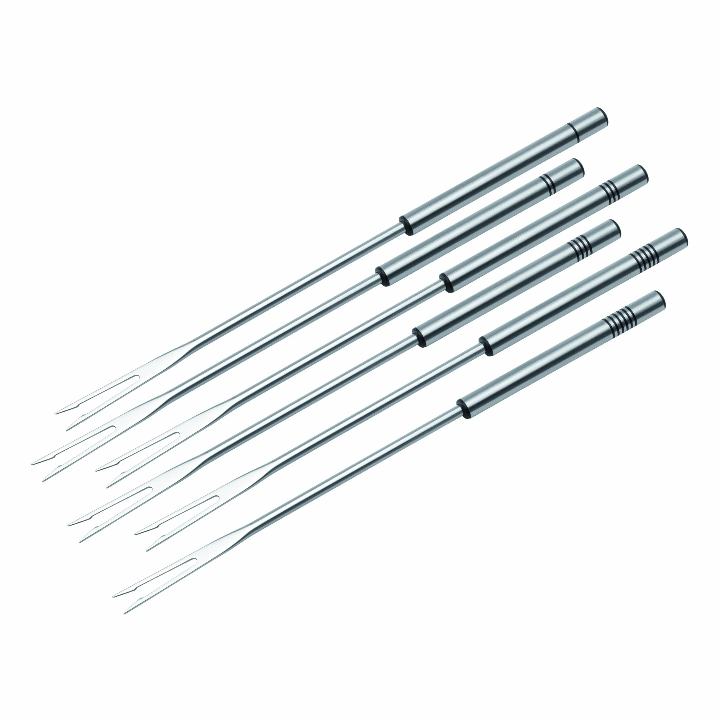 KUHN RIKON 32208 widelce do fondue ze stali nierdzewnej, 6 sztuk, srebrne, 26,5 x 1,5 x 1,5 cm