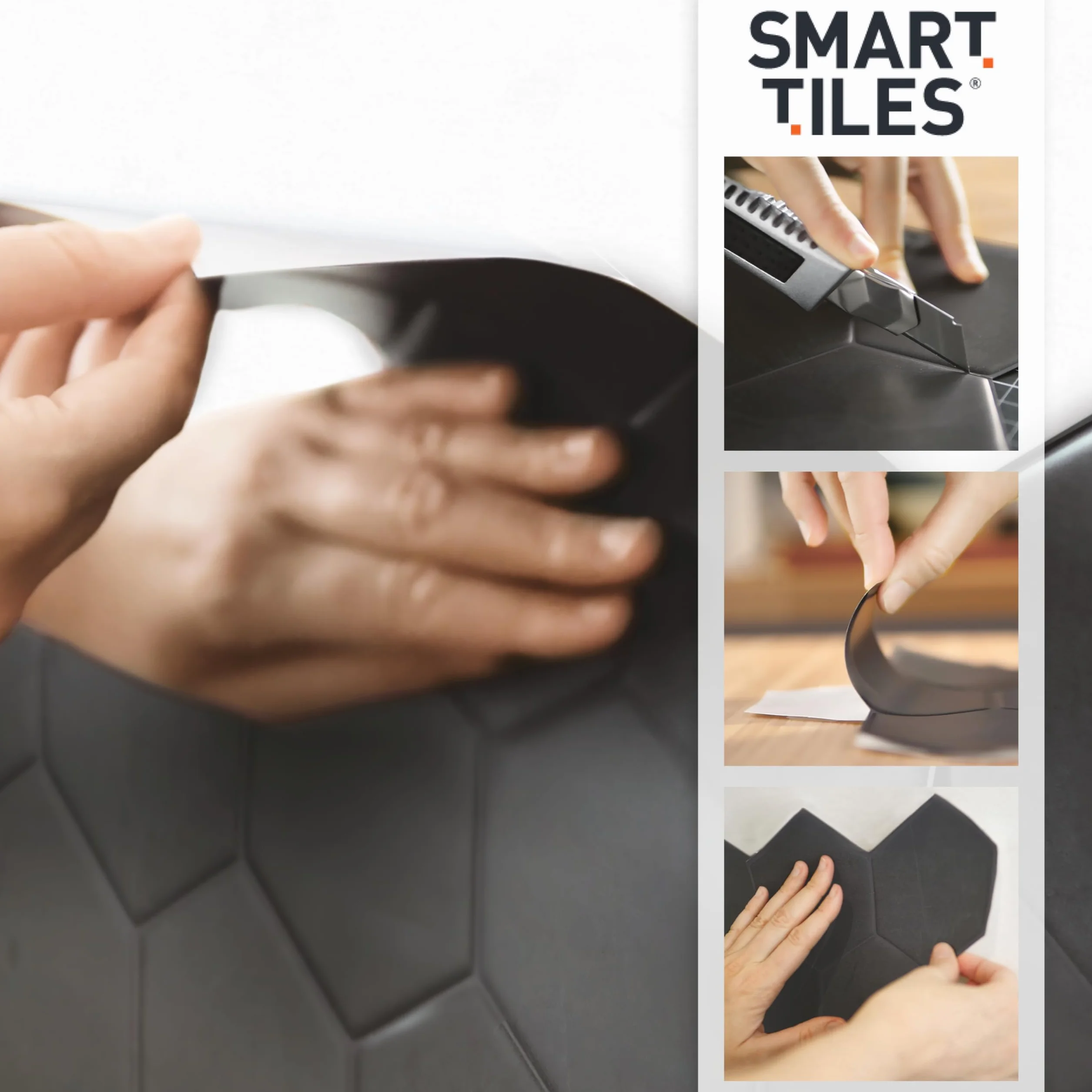 Smart Tiles Naklejki na płytki rozpryskowe - Metro White, samoprzylepne płytki ścienne, 5 paneli ściennych 29 x 21 cm, żaroodporne samoprzylepne tapety, wodoodporne płytki łazienkowe, wyprodukowano w