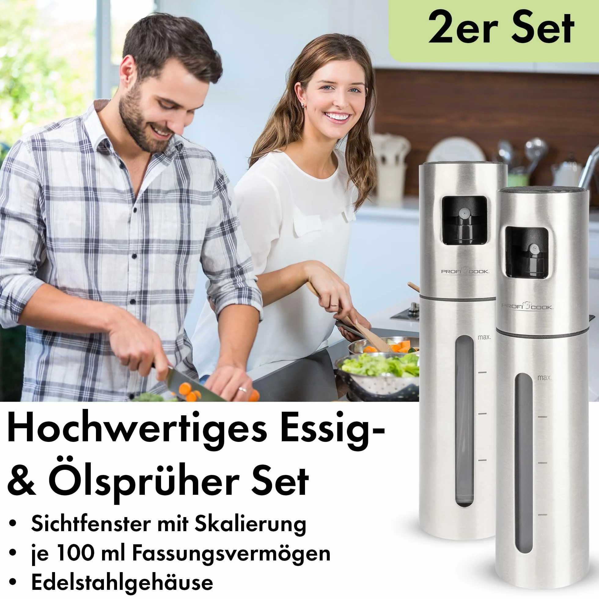 ProfiCook, Rozpylacz do octu i oleju, pojemność 100 ml, lejek silikonowy, PC-EOS1270