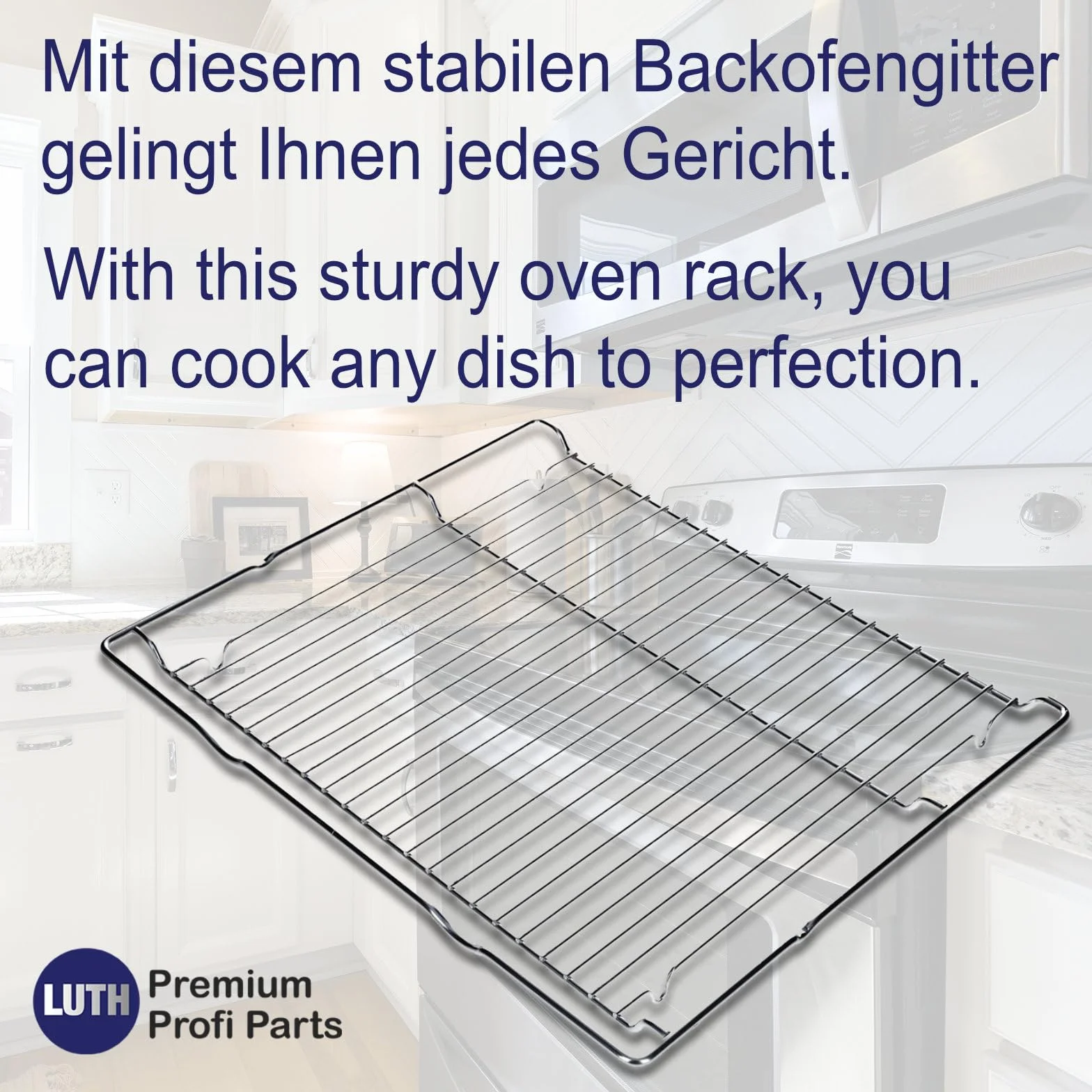 LUTH Premium Profi Parts Ruszt do piekarnika, ruszt do grillowania, 465 x 375 mm, kompatybilny z Bosch Siemens 00574876 574876 HEZ334000 CZ1432X1, ruszt kratowy, ruszt do piekarnika