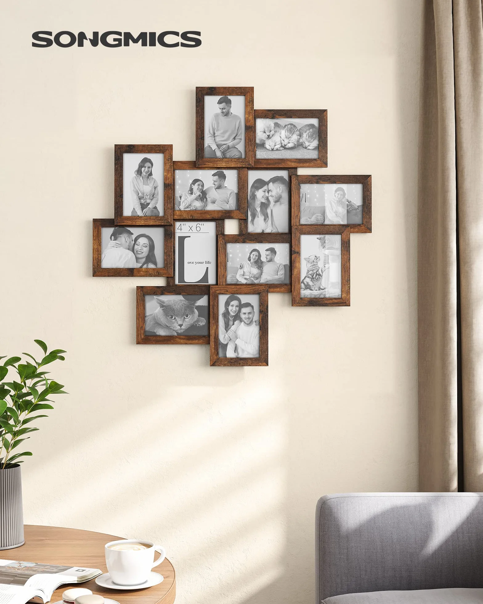 SONGMICS RPF022X01 kolaż zdjęć 10x15 cm wielokolorowy