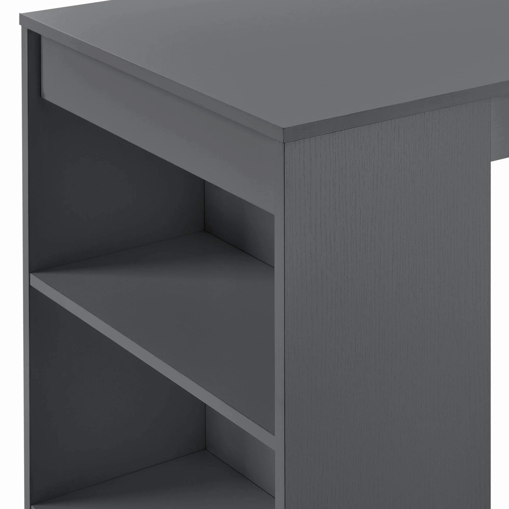 [en.casa] Stół barowy z wbudowanymi półkami, stół do jadalni, 110 x 50 x 103 cm, stolik barowy z 3 półkami, stolik barowy z 3 półkami, blat kuchenny, ciemnoszary