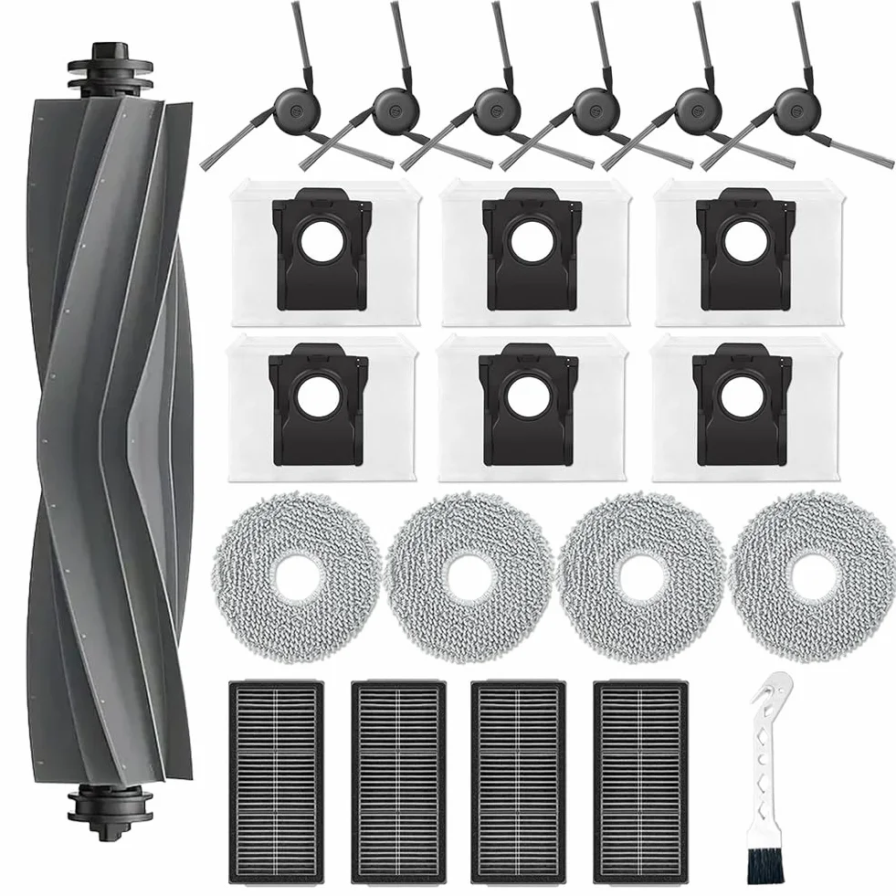 Część zamienna do robota odkurzającego Dreame X40 Ultra Complete / L40 Ultra / Mova P50 Pro Ultra, 1 szczotka główna, 6 szczotek bocznych, 4 ściereczki do czyszczenia, 4 filtry, 6 worków do