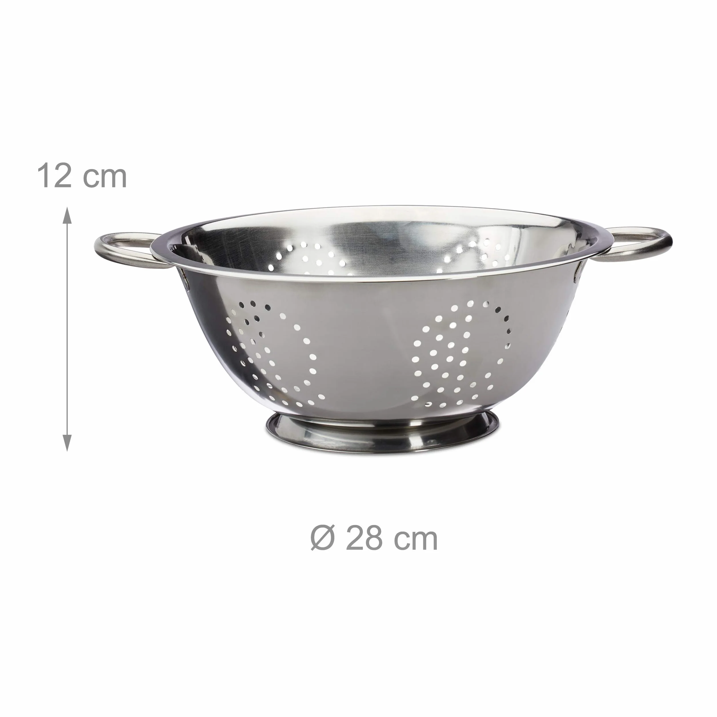Relaxdays Sitko kuchenne ze stali nierdzewnej, cedzak, średnica 28 cm, srebrny