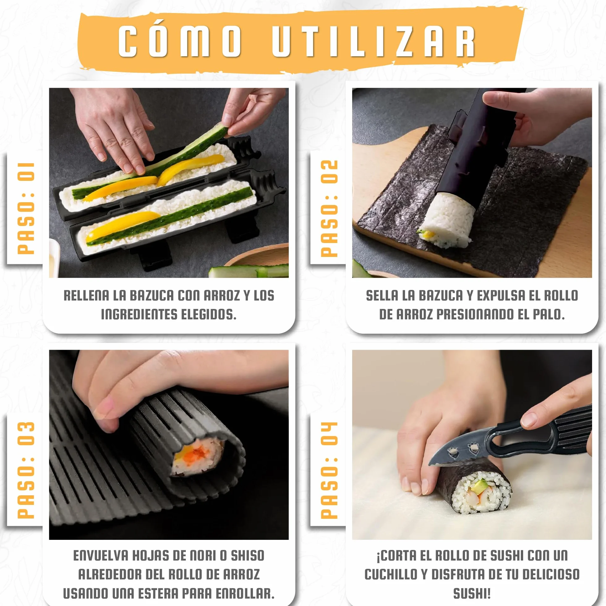 Kompletny Zestaw Do Sushi - Maker z Przyborami, Maszyną, Formami i Rolkami - Idealny na Prezent lub Profesjonalny Pakiet