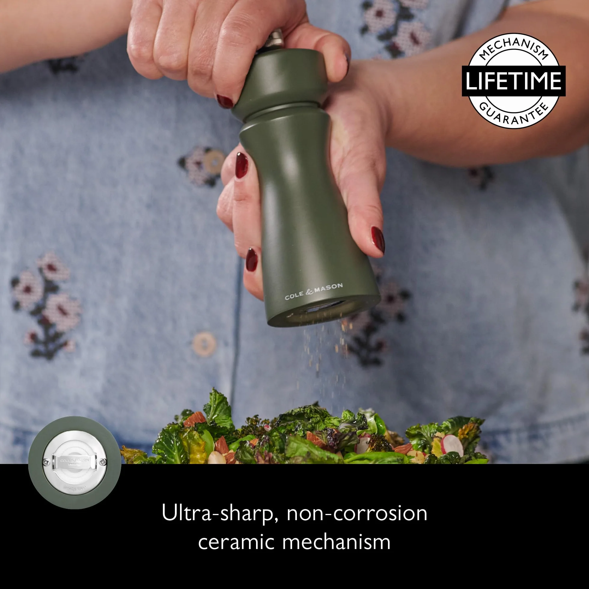 Cole & Mason Kenton młynek do soli i pieprzu 15 cm ceramiczny