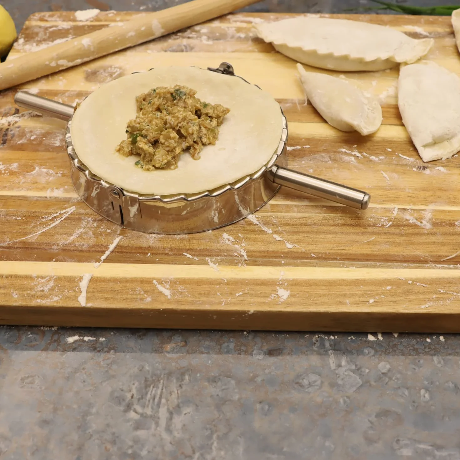 Najlepsza forma do przyborów kuchennych ze stali nierdzewnej do produkcji ravioli, pirogów, trzeszczek, wypieków, ciasta, akcesoriów kuchennych, stal nierdzewna, srebrny, duży